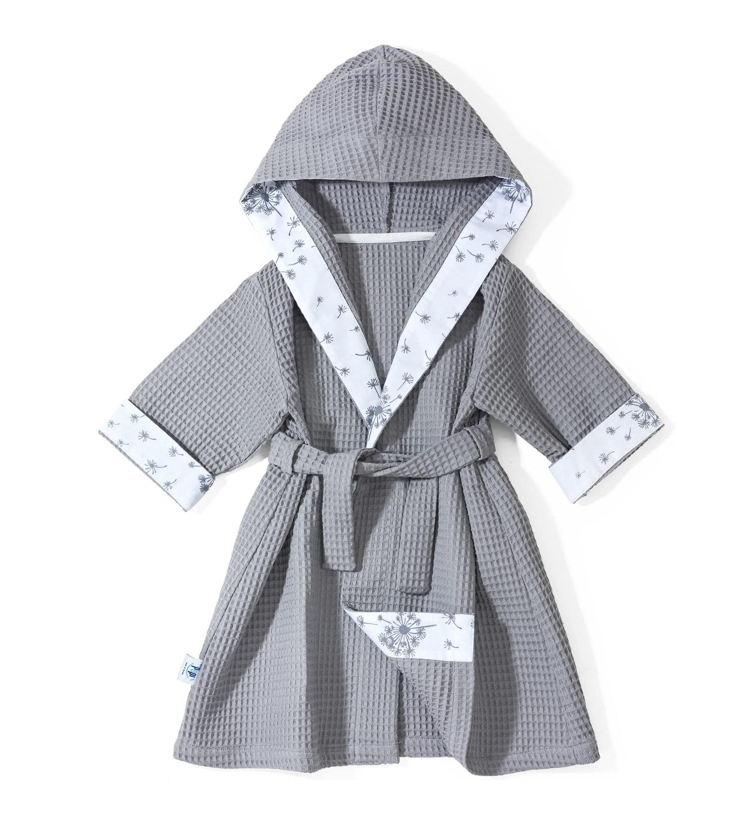 Buy Pepi Unisex Children's Bathrobe - 100% Cotton Hooded Summer Wind Gray - Made in Poland - Buy Online on GoSupps.com