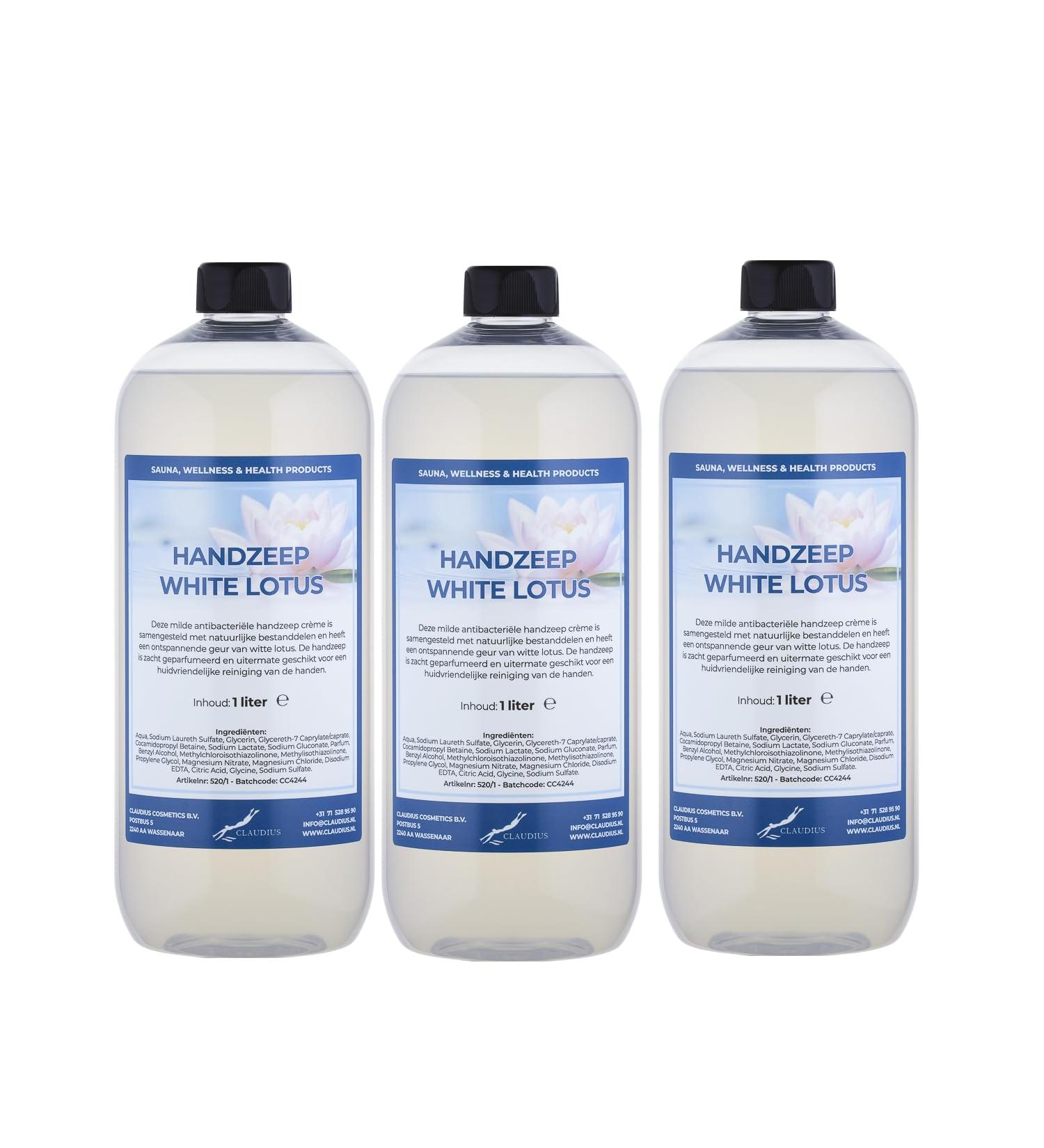 Claudius White Lotus Hand Soap 1L - Pack of 3