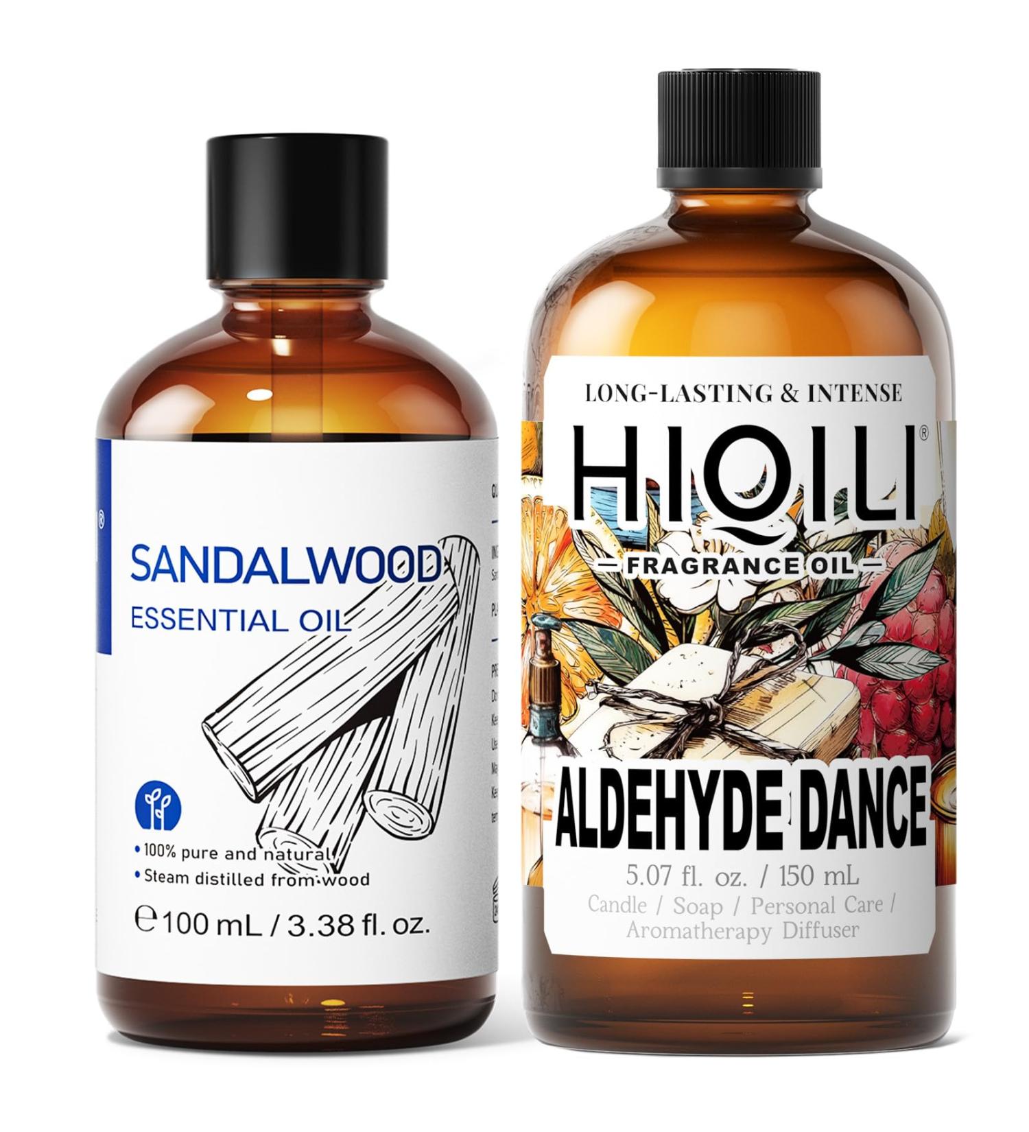 HIQILI 100ML Sandalwood Essential Oil & 150ML Aldehyde Dance Fragrance Oil for DIY Diffuser - Buy Online on GoSupps.com