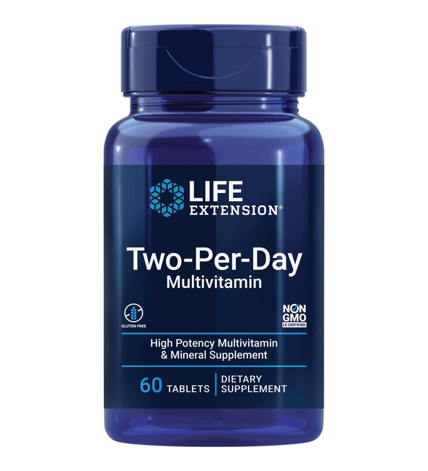 Life Extension Two-Per-Day Multivitamin Tablets - 60 Count for Optimal Health - Buy Online on GoSupps.com