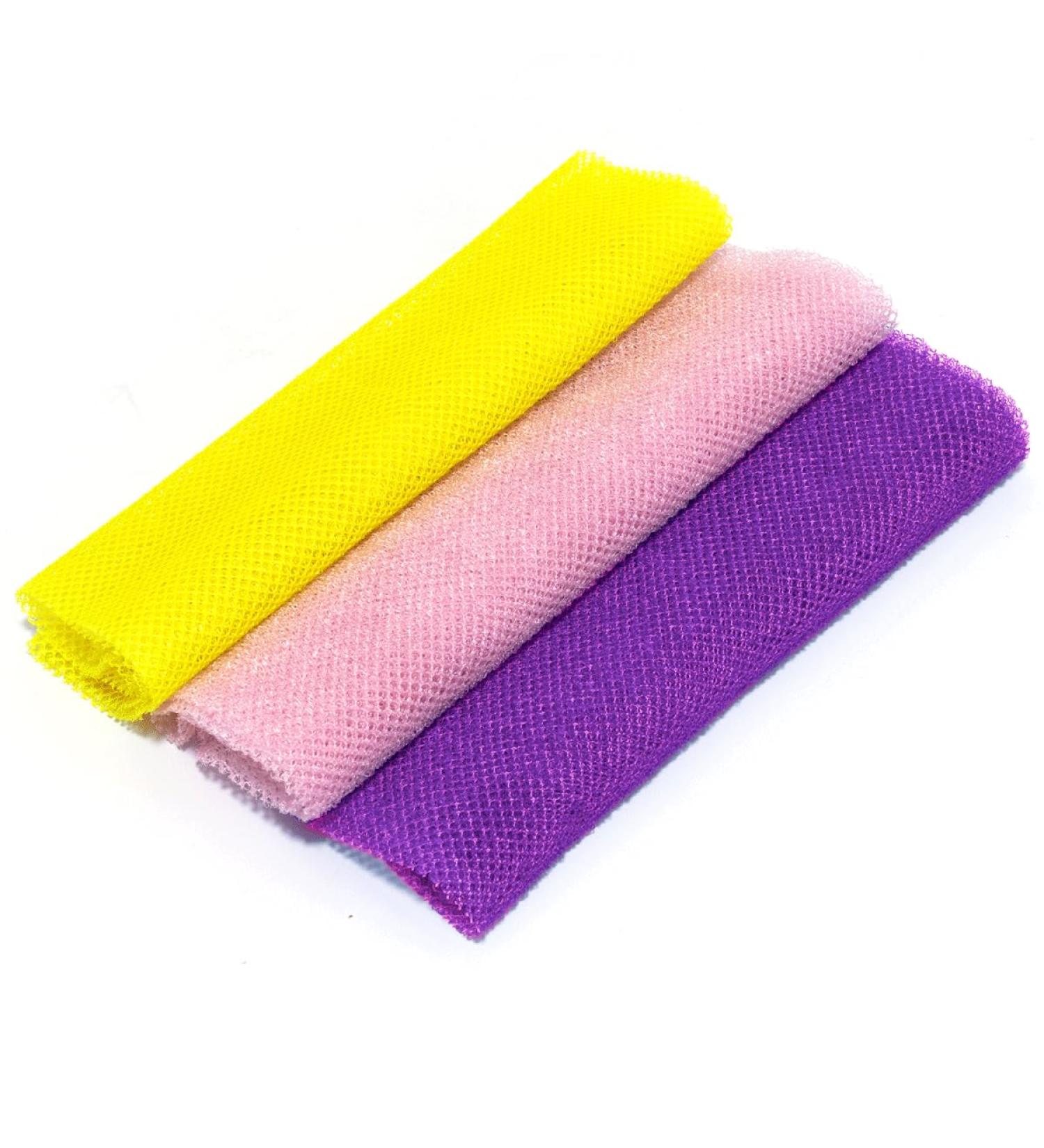 Buy African Net Sponge - Exfoliating Bath Scrubber & Washcloth for Dead Skin Removal | Pink Yellow & Purple - International Shipping Available - Buy Online on GoSupps.com