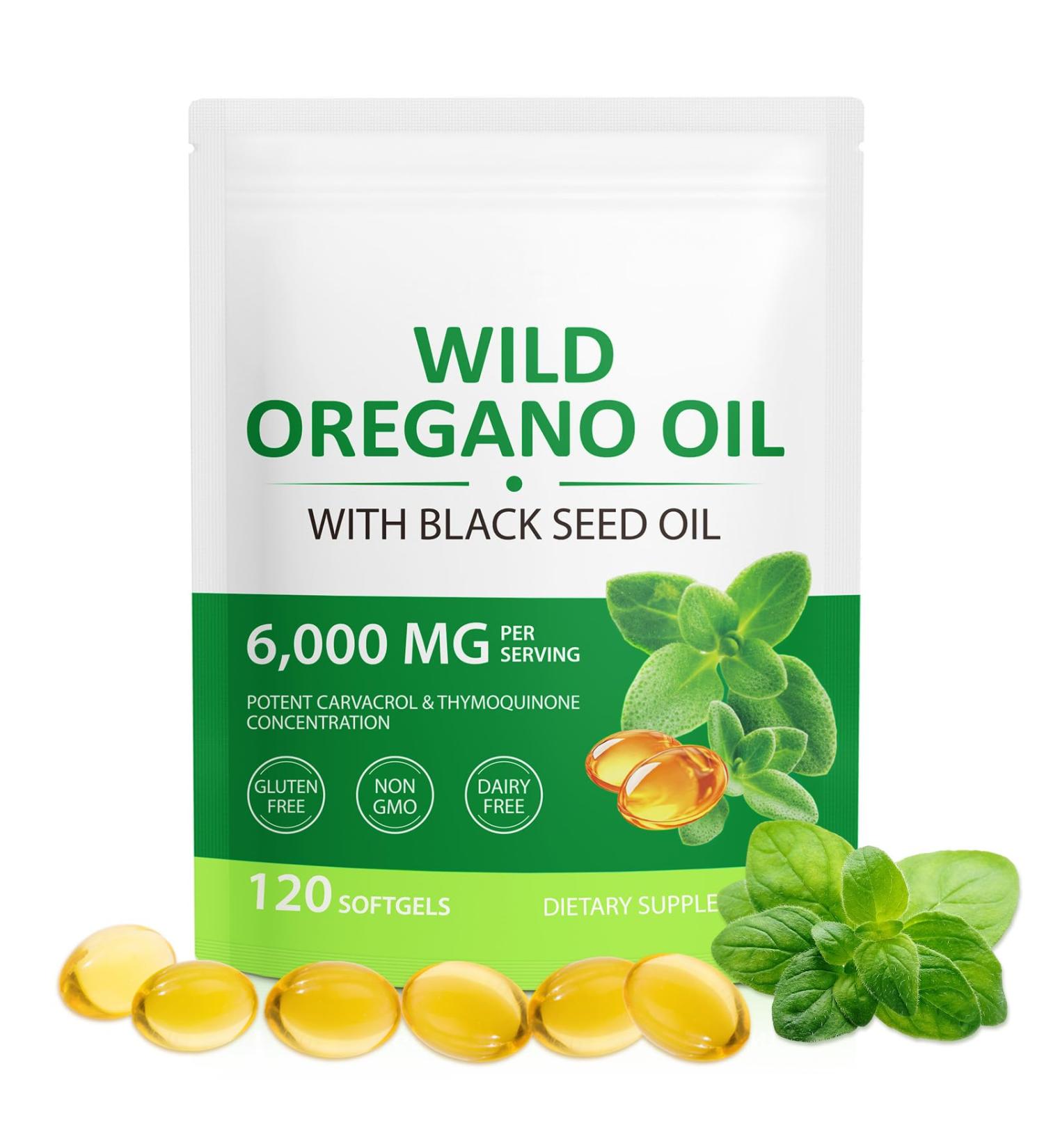 WHLH & WELL-BEING Oil of Oregano with Black Seed Oil Softgels Oregano Oil Capsules Non-GMO Gluten Free 120 120 Count (Pack of 1) - Buy Online on GoSupps.com