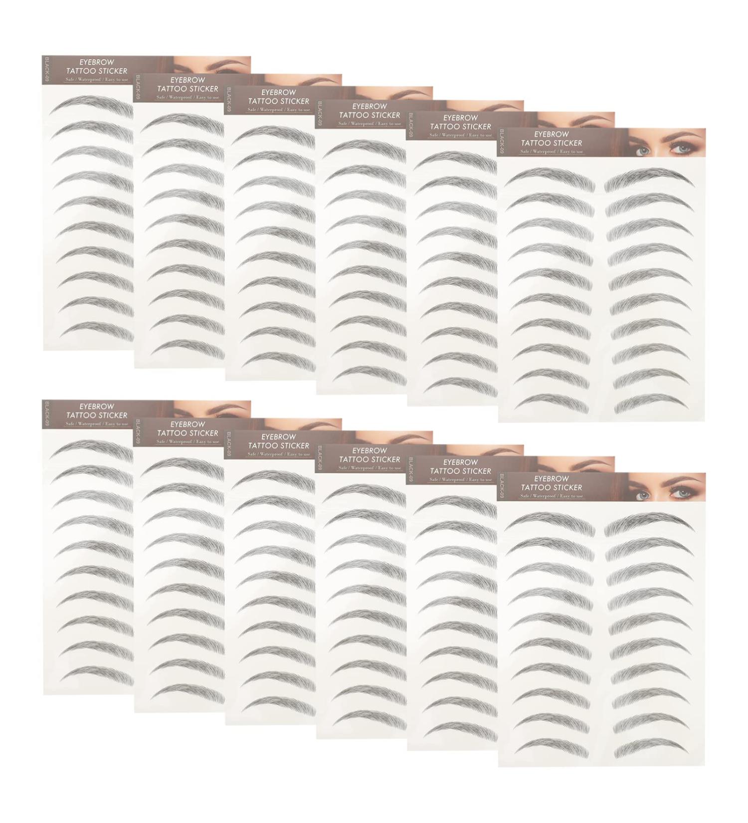  SOLUSTRE SOLUSTRE 12 Sheets Eyebrow Tattoo Stickers Waterproof Eyebrow Transfers Exfoliating Stickers for Women and Girls - Buy Online on GoSupps.com