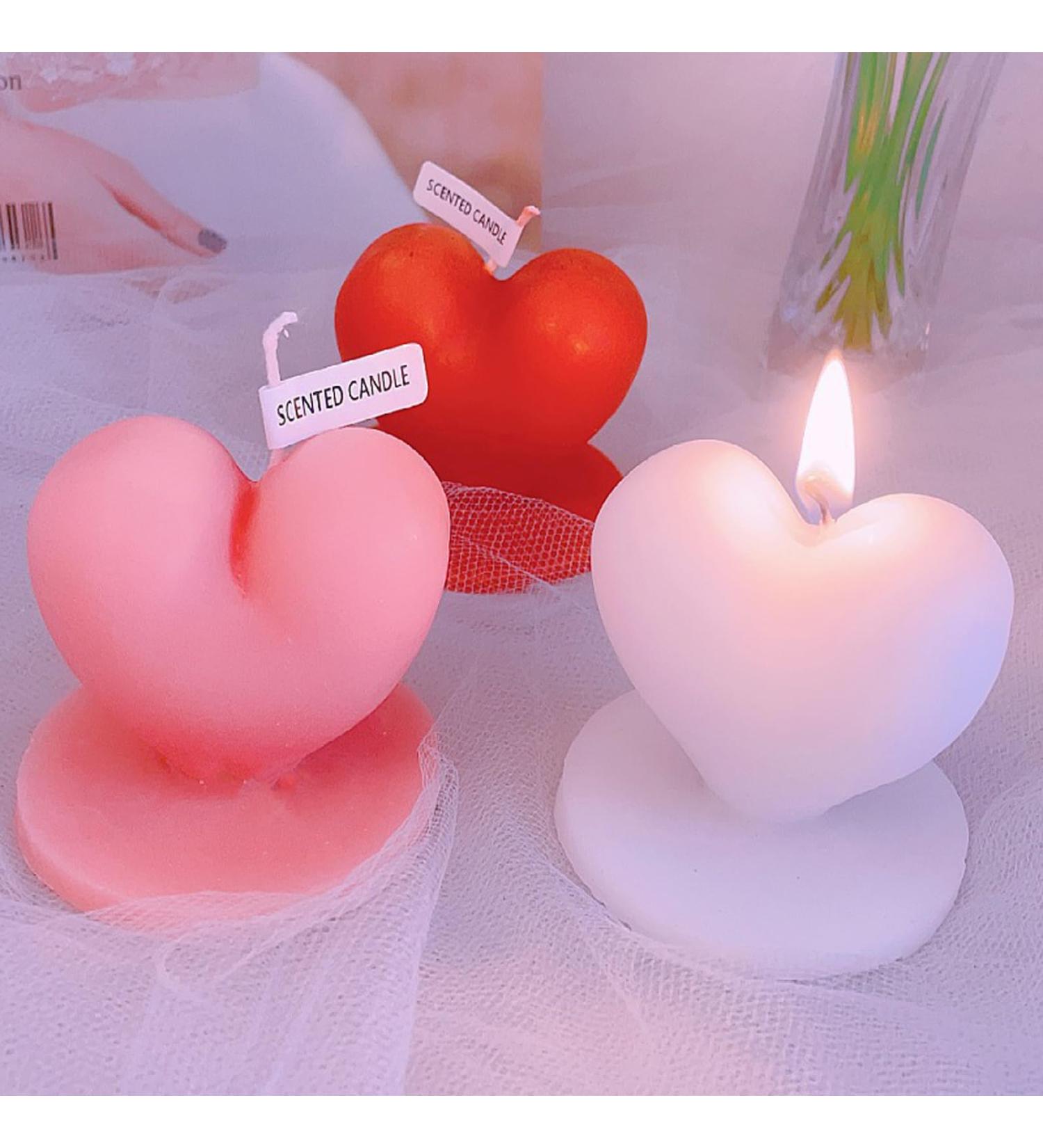 Heart Shape Scented Candle - Romantic Pink Soy Wax Aroma for Valentine's Day Weddings & Birthdays | Perfect Meditation & Stress Relief Gift - Buy Online on GoSupps.com