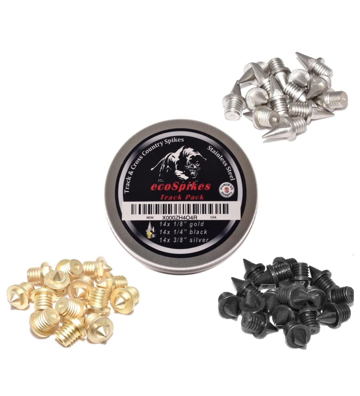 ecoSpikes Track Pack - Color Coded Track and Cross Country Spikes (1/8",1/4",3/8")