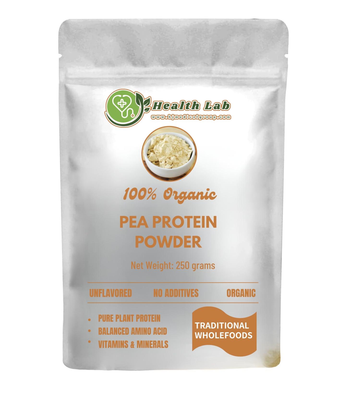 Health Lab 100% Organic Pea Protein Powder Unflavored 250 Grams - Buy Online on GoSupps.com
