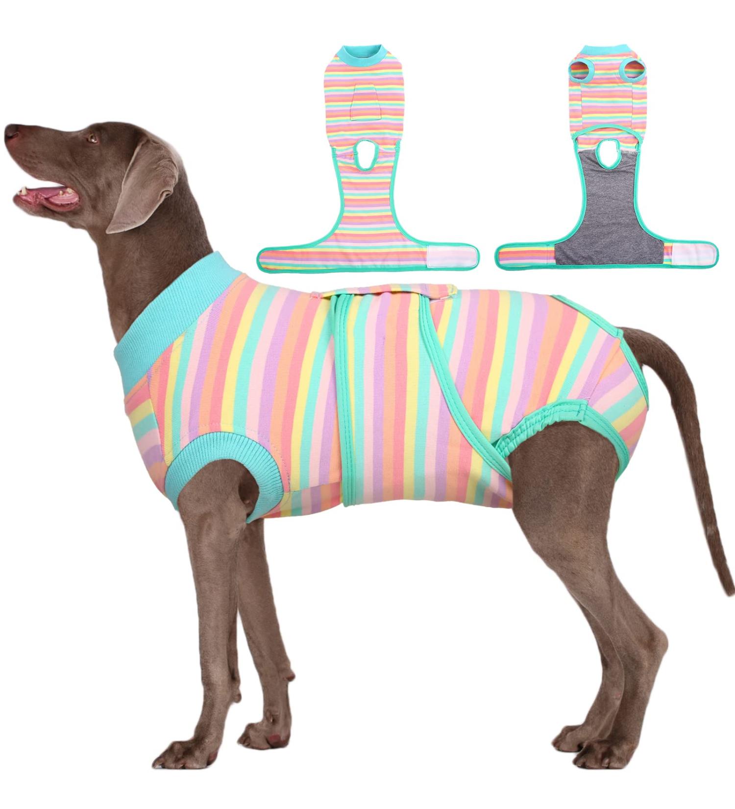 Buy Kuoser Dogebody - Breathable Post-Surgery Dog & Cat Body Suit Leakage Protection Protective Collar Alternative XXL Purple Stripes - International Shipping Available - Buy Online on GoSupps.com