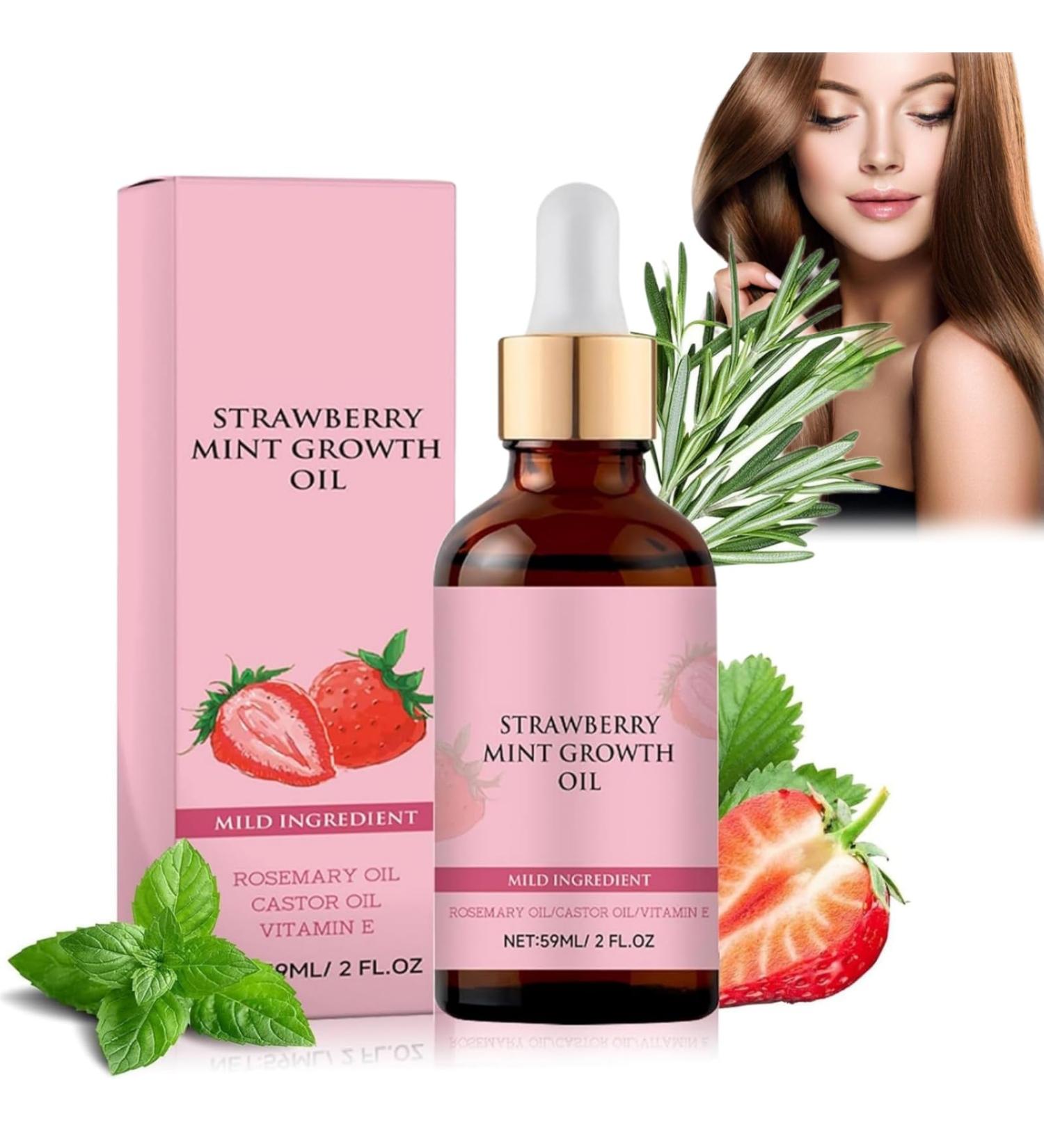 Strawberry Mint Growth Oil Strawberry Mint Hair Growth Oil Natural Rosemary Hair Essential Oil Strawberry Oil for Hair Growth Strawberry Essential Oil Rosemary Oil for Hair Growth & Skin Care 1 - Buy Online on GoSupps.com