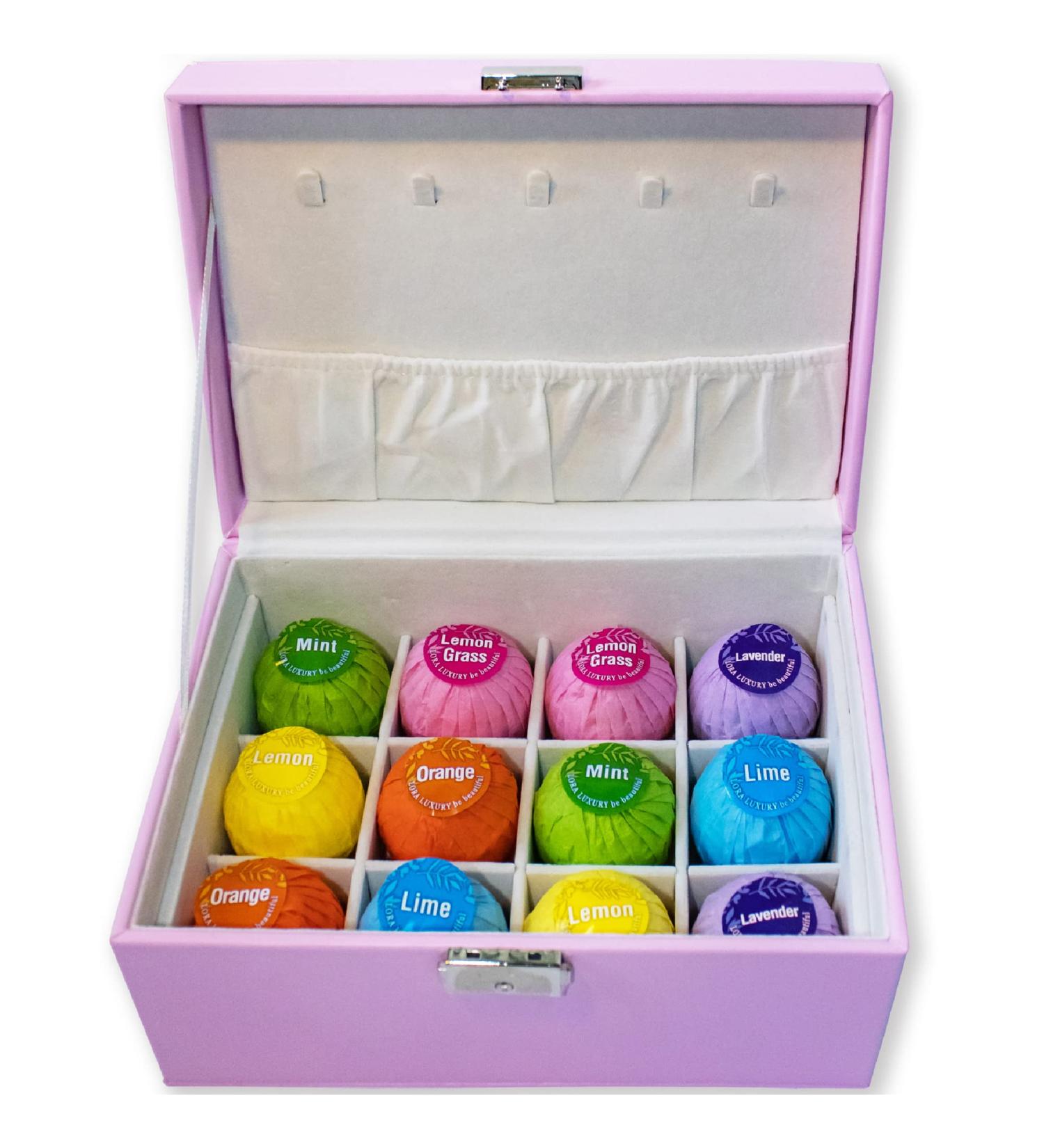 Bathing Bombs Gift Set with Wooden Jewelry Box | Natural Essential Oils | Perfect Gift for Women | Dermatologically Tested - Buy Online on GoSupps.com