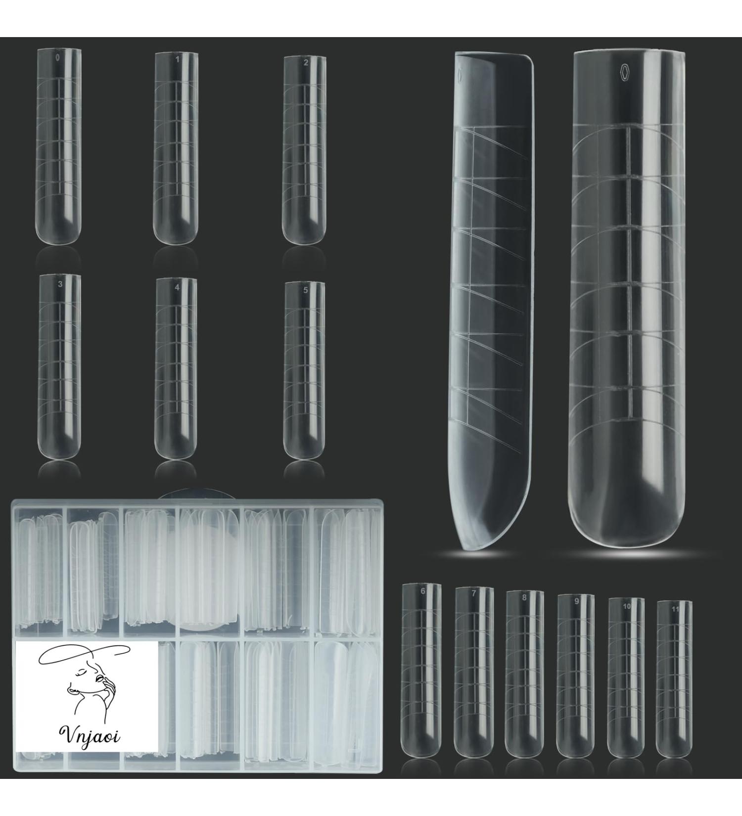 Vnjaoi 120 Pcs Dual-Nail Shapes Poly Gel Extension Stencils | Coffin Nail Art for Salon & DIY | Long Underform Thick Nail Design - Buy Online on GoSupps.com