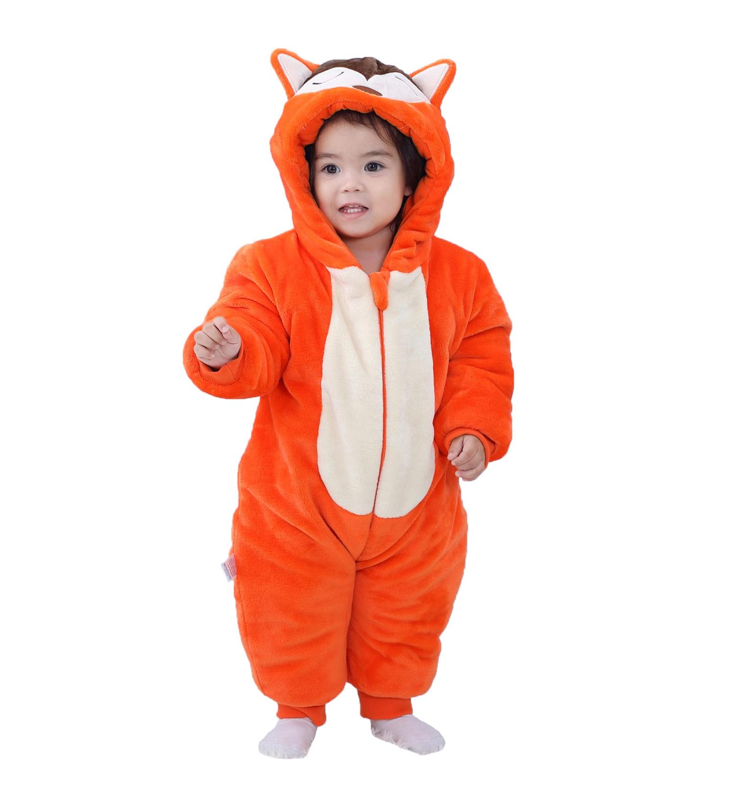 COOKY.D Baby Animal Hooded Winter Romper | Thicken Snowsuit Coat for Newborn 3-36 Months | Outerwear Jumpsuit for 18-24 Months Fox - Buy Online on GoSupps.com