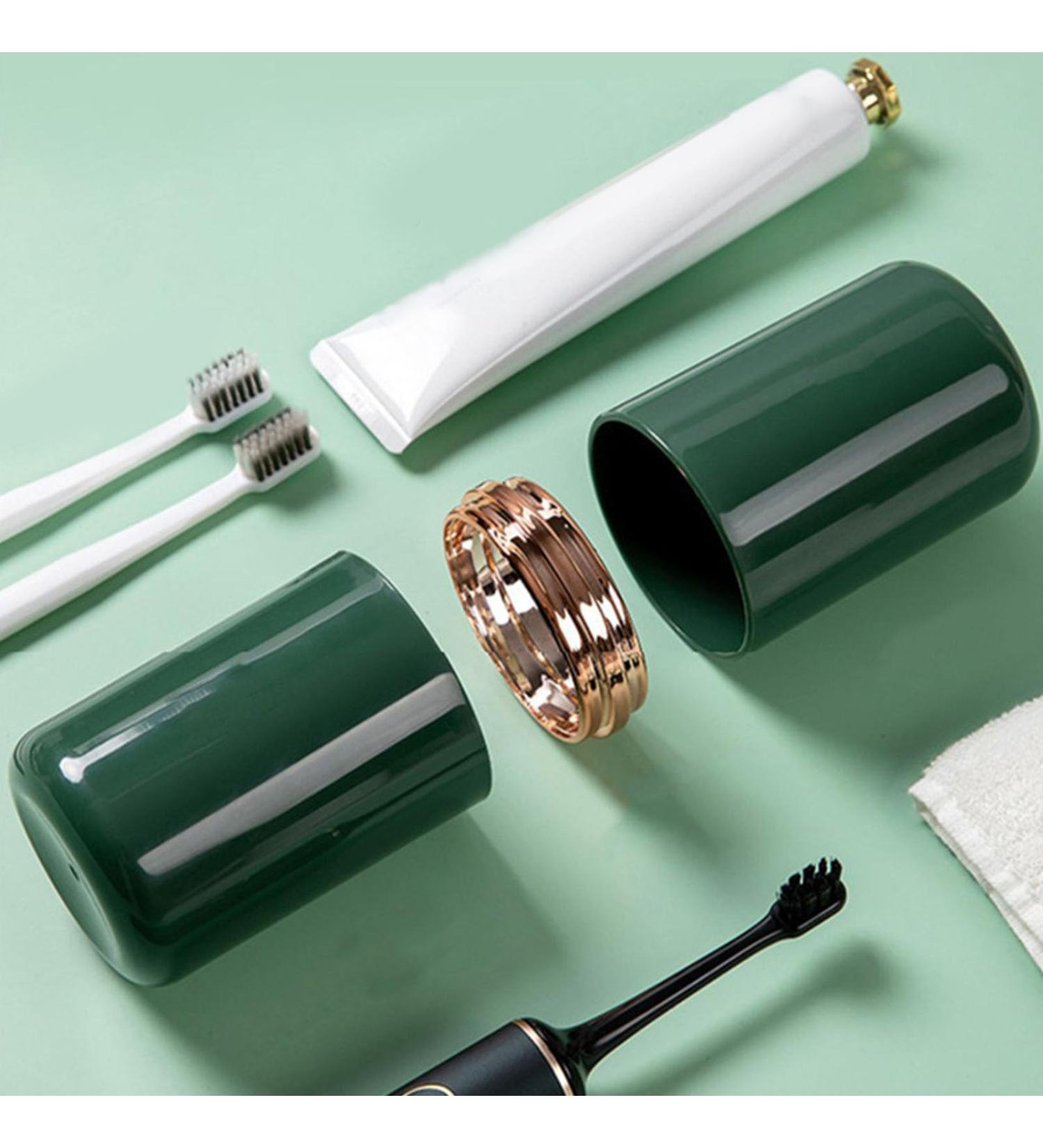 Stylish Portable Toothbrush Cup Case - Large Capacity for Home & Travel - Green - Buy Online on GoSupps.com