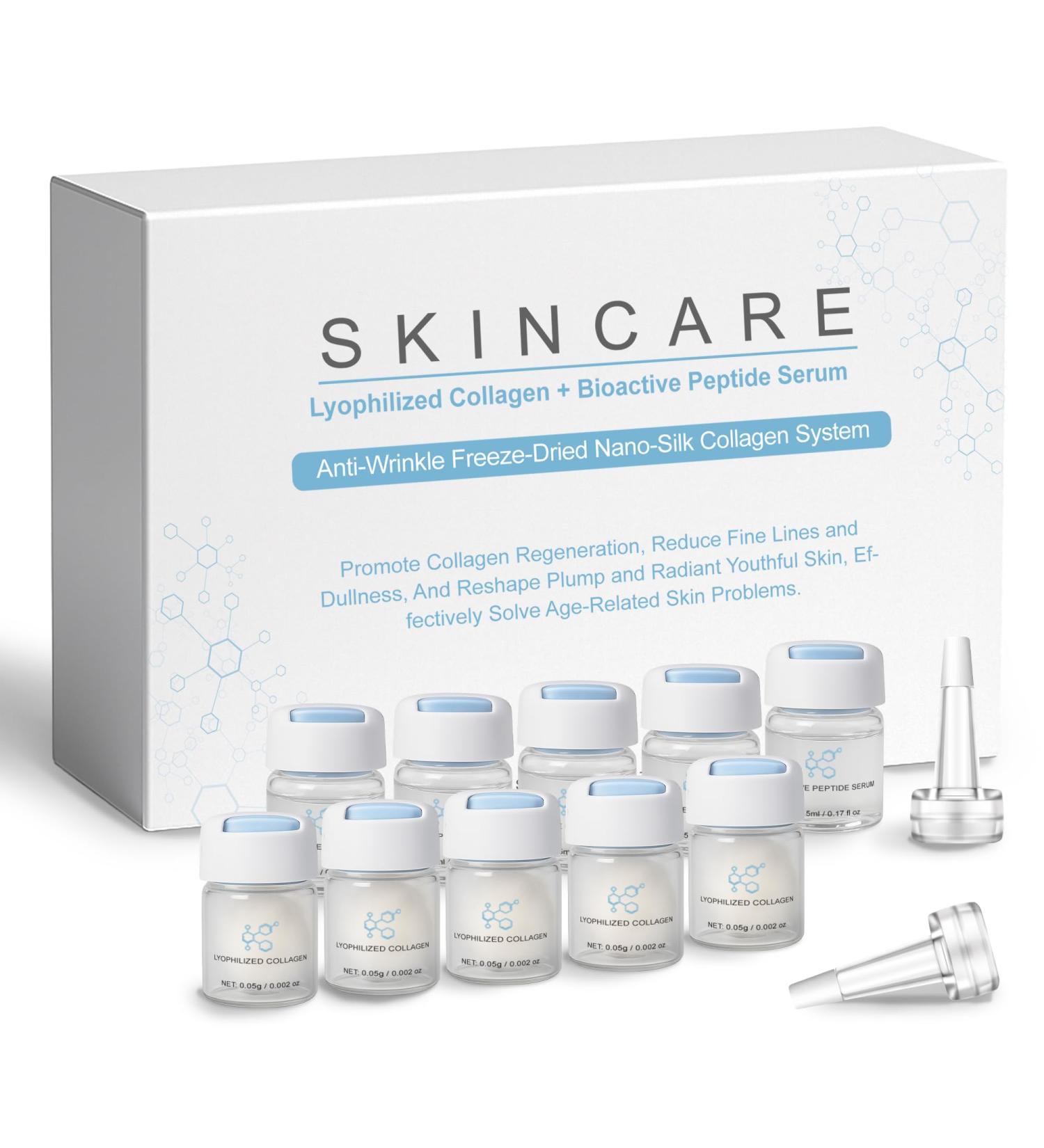 Noviqo Freeze Dried Collagen for Face Anti-Wrinkle Freeze-Dried Nano-Silk Collagen System Instant Face & Eye Lift Treatment Suitable for Skin Care - Buy Online on GoSupps.com