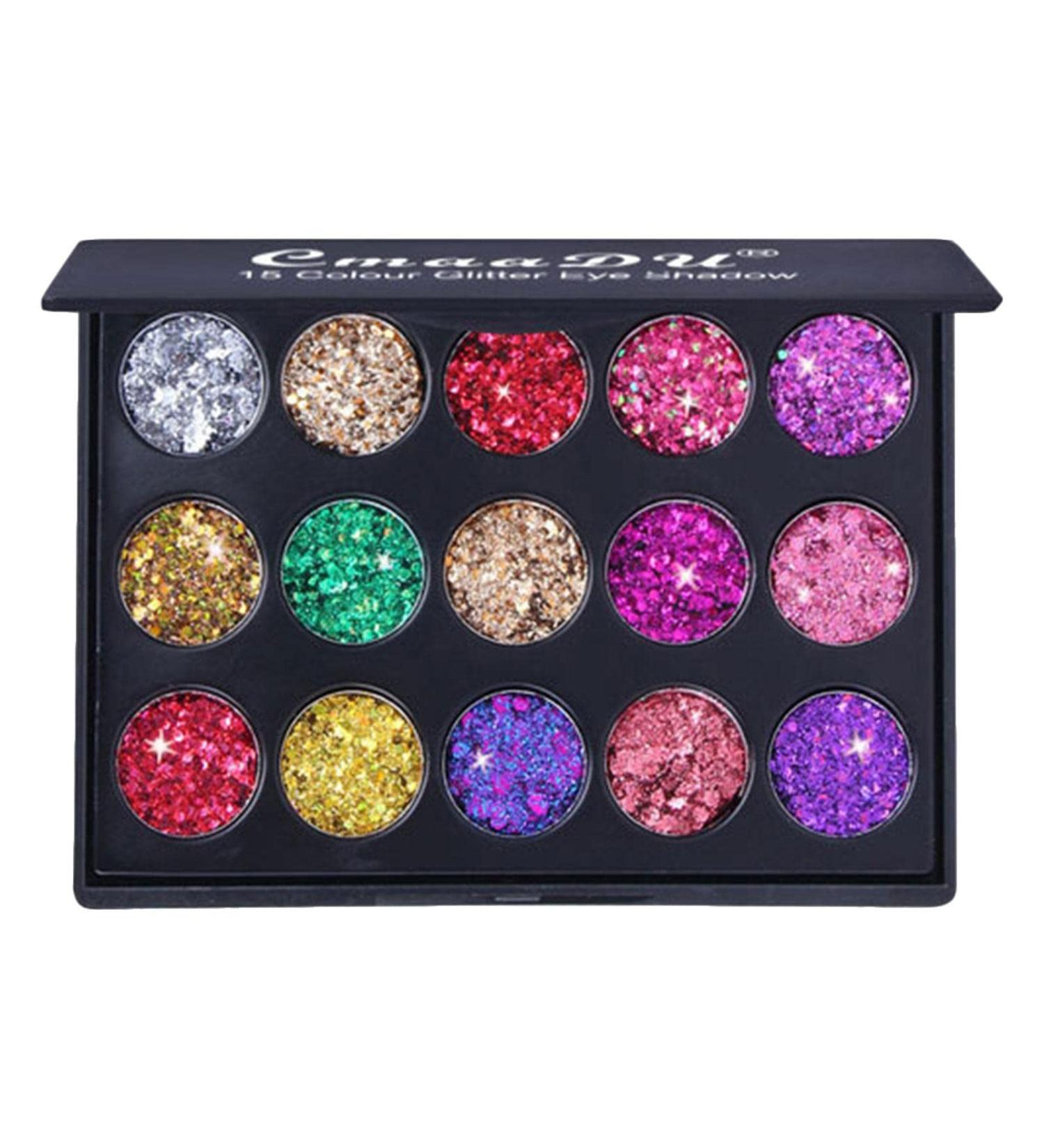 Glitter Eye Shadow Palette Glitter Makeup Palette - Eyeshadow Makeup Palettes Long Lasting Waterproof Makeup Accessories Sillervan 02 - Buy Online on GoSupps.com