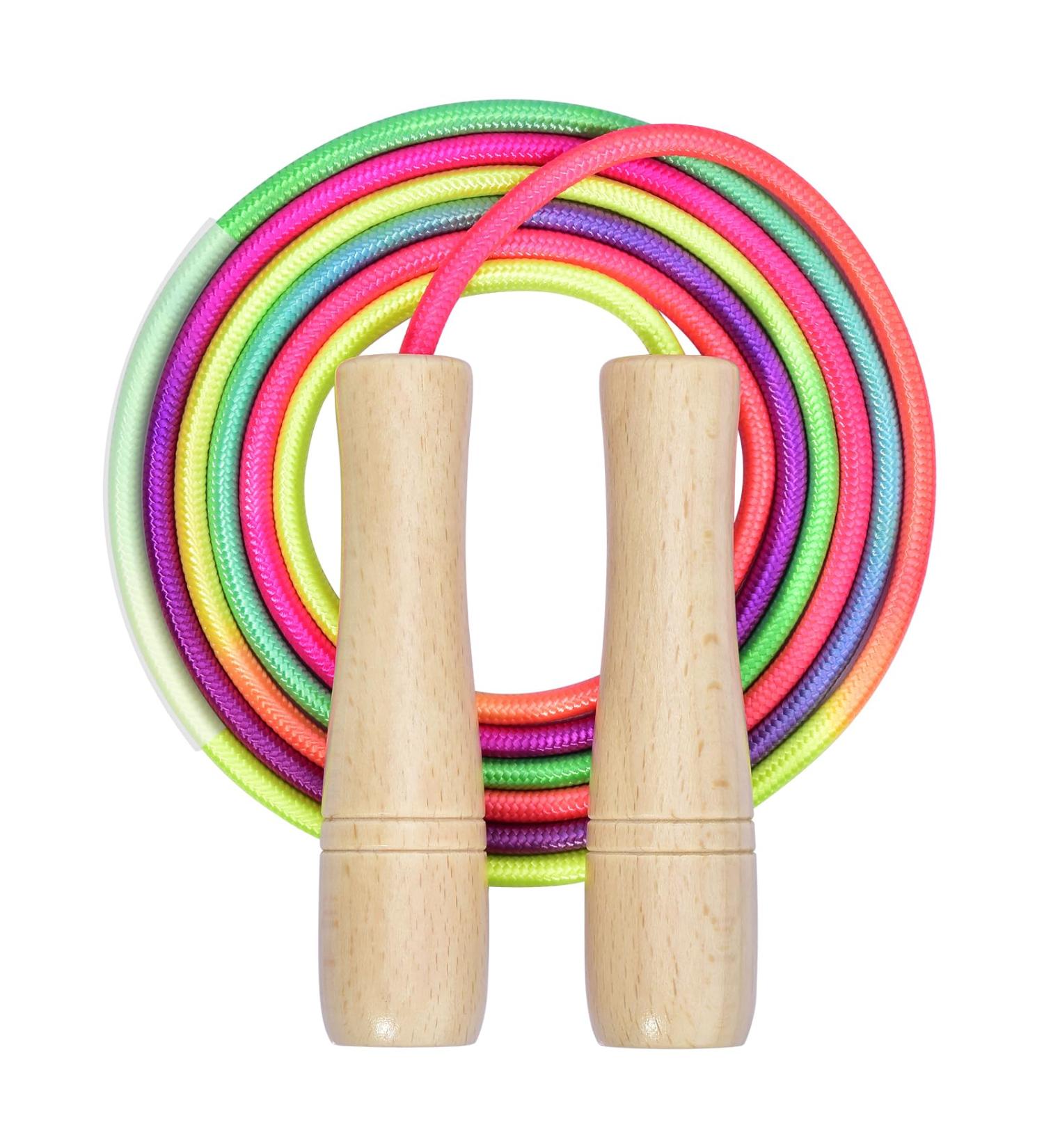 Buy Donluhu Premium Adjustable Jumping Rope for Kids - 260cm Cotton Rope & Wooden Handle - Perfect Fitness Gift for Boys and Girls - Buy Online on GoSupps.com