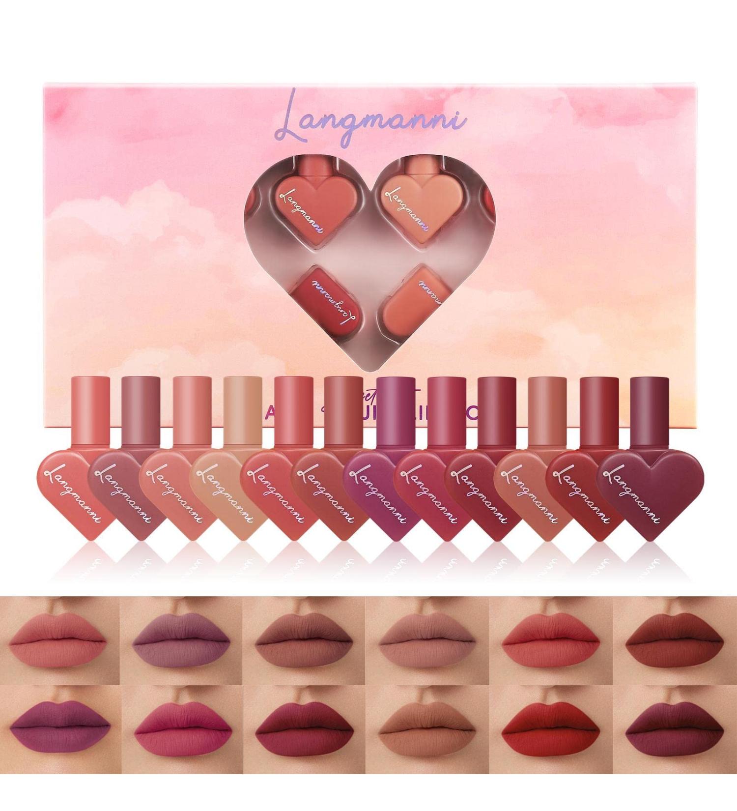 Kusslippe 12 Colors Liquid Lipstick Set - Long-Lasting Matte Velvet Lipsticks | Waterproof & Non-Stick Cup | Pigmented Lip Makeup Gift Set - Buy Online on GoSupps.com