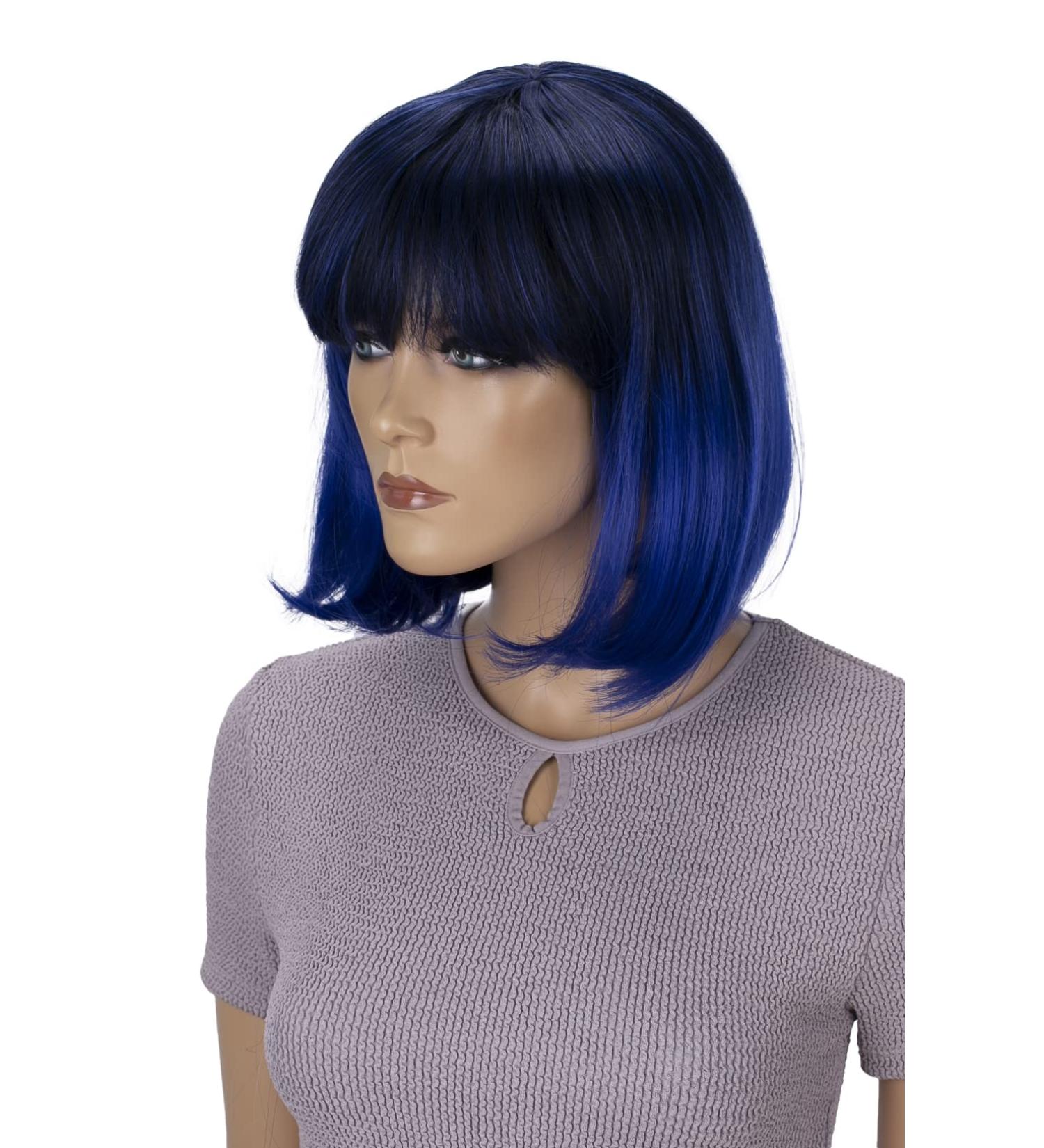 CAISHA Wig Bob Short Hair Cosplay - Heat Resistant Synthetic Straight Blue Mix | Theater Show Quality - SH032q #1T3500D - Buy Online on GoSupps.com