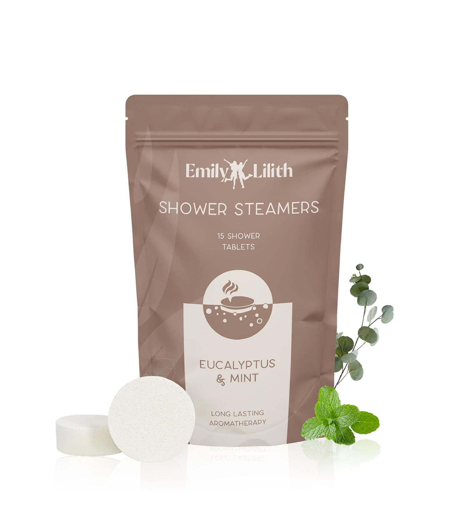 Emily & Lilith Eucalyptus and Mint Shower Steamers (15 Pack) - Aromatherapy Essential Oils for Relaxation - Self Care Shower Bombs for Women and Men - Buy Online on GoSupps.com