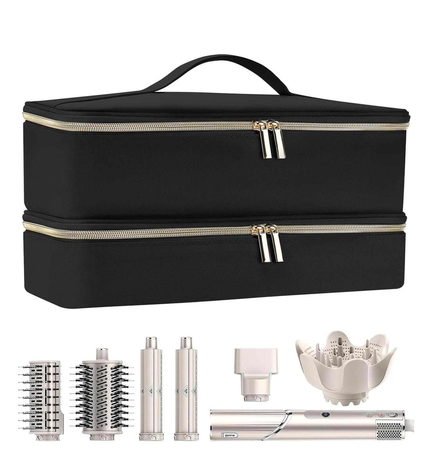 Hair Dryer Organizer Box - Double-Layer Hair Dryer Carrying Case | Stylish Portable Water Resistant Storage Box Large Capacity Case for Hairdryer Styler Organizer - Buy Online on GoSupps.com