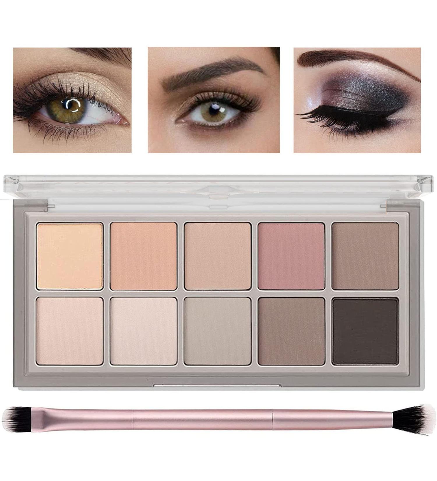 Miniling 10-Color Matte Nude Eyeshadow Palette with Professional Brush - Long-Lasting Neutral Eye Makeup for Easy Application (04) - Buy Online on GoSupps.com