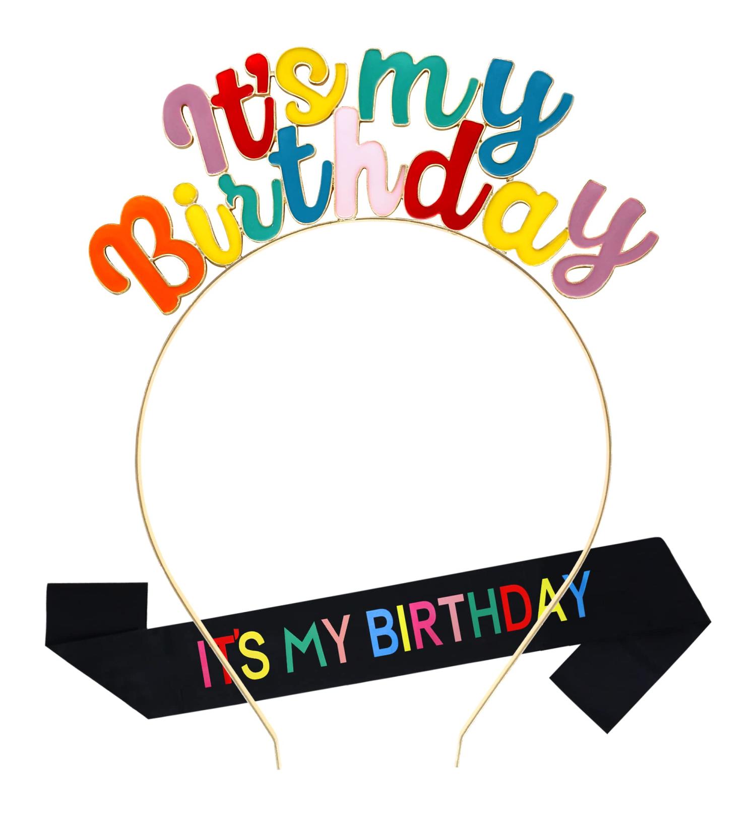 Gold Birthday Girl Tiara Headband - Rainbow Hair Accessories for Girls Party - 0.6 0.3 Letters - Buy Online on GoSupps.com