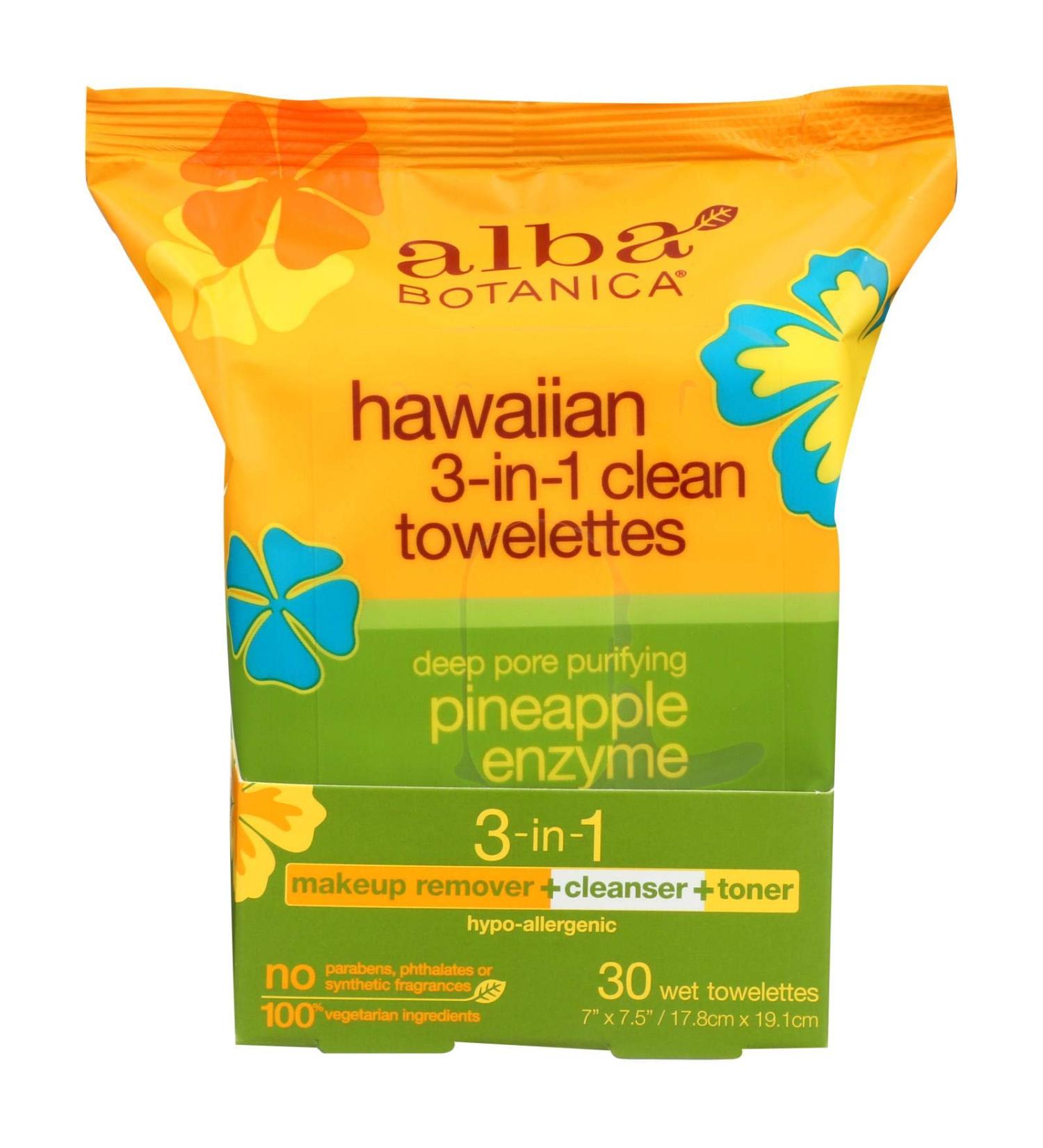 ALBA BOTANICA HAWAIIAN TOWELETTES 3IN1  30 CT