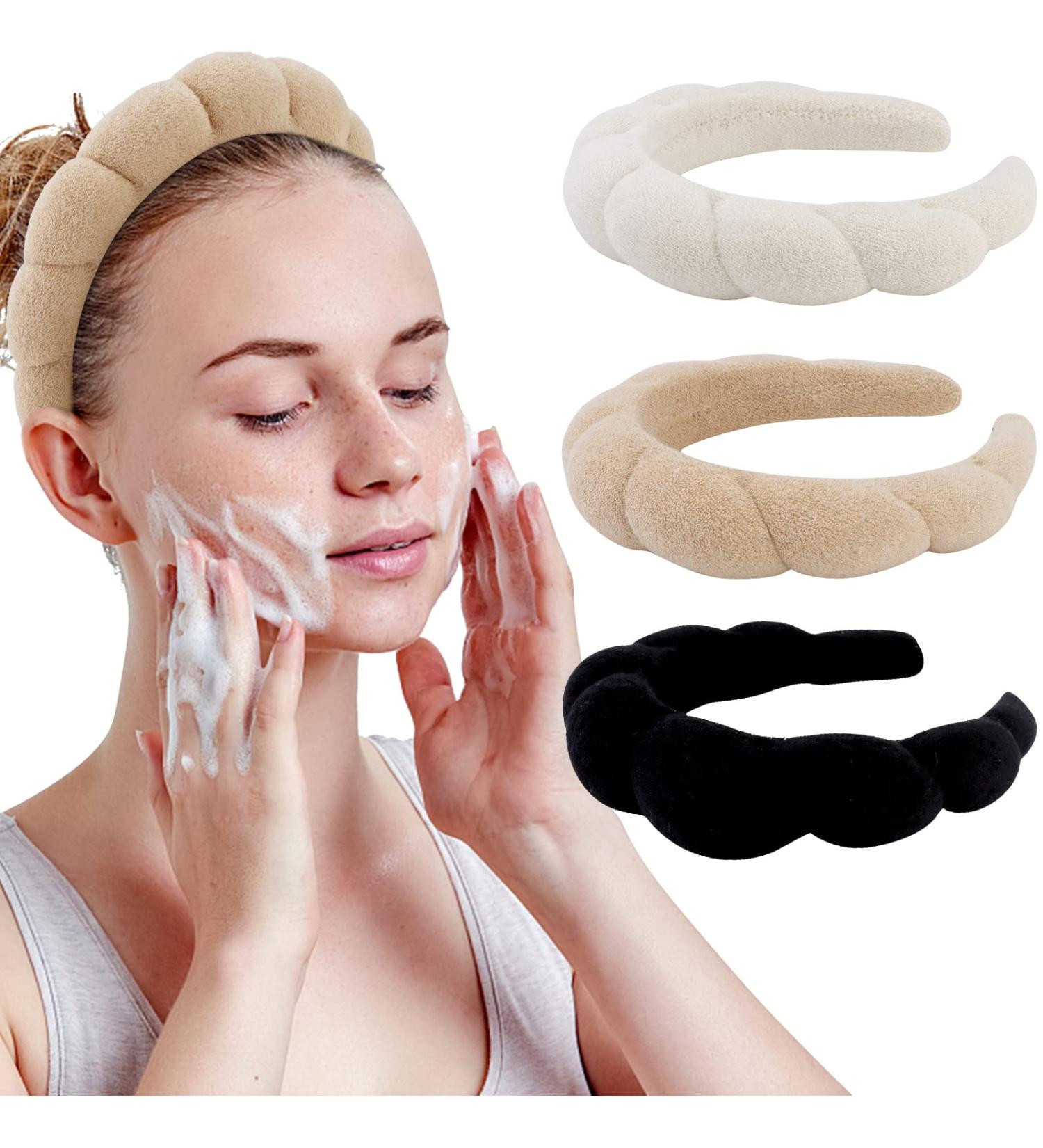 WHAVEL 3 Pack Spa Headbands for Women - Khaki Brown Black | Makeup & Skincare Accessories - Buy Online on GoSupps.com