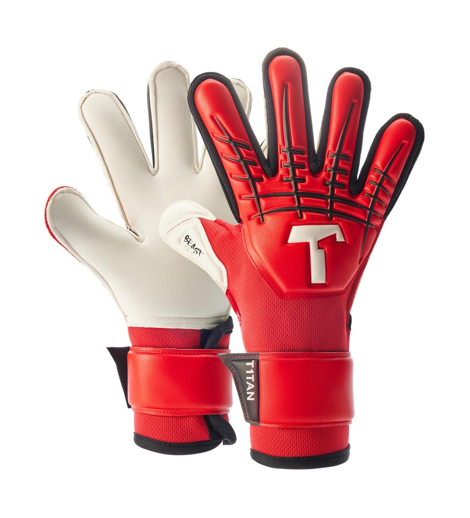 T1tan Children Goalkeeper Gloves with Finger Protection | Red Beast Junior 3.0 | Football Gloves for Future Stars | Various Sizes & Colors - Buy Online on GoSupps.com