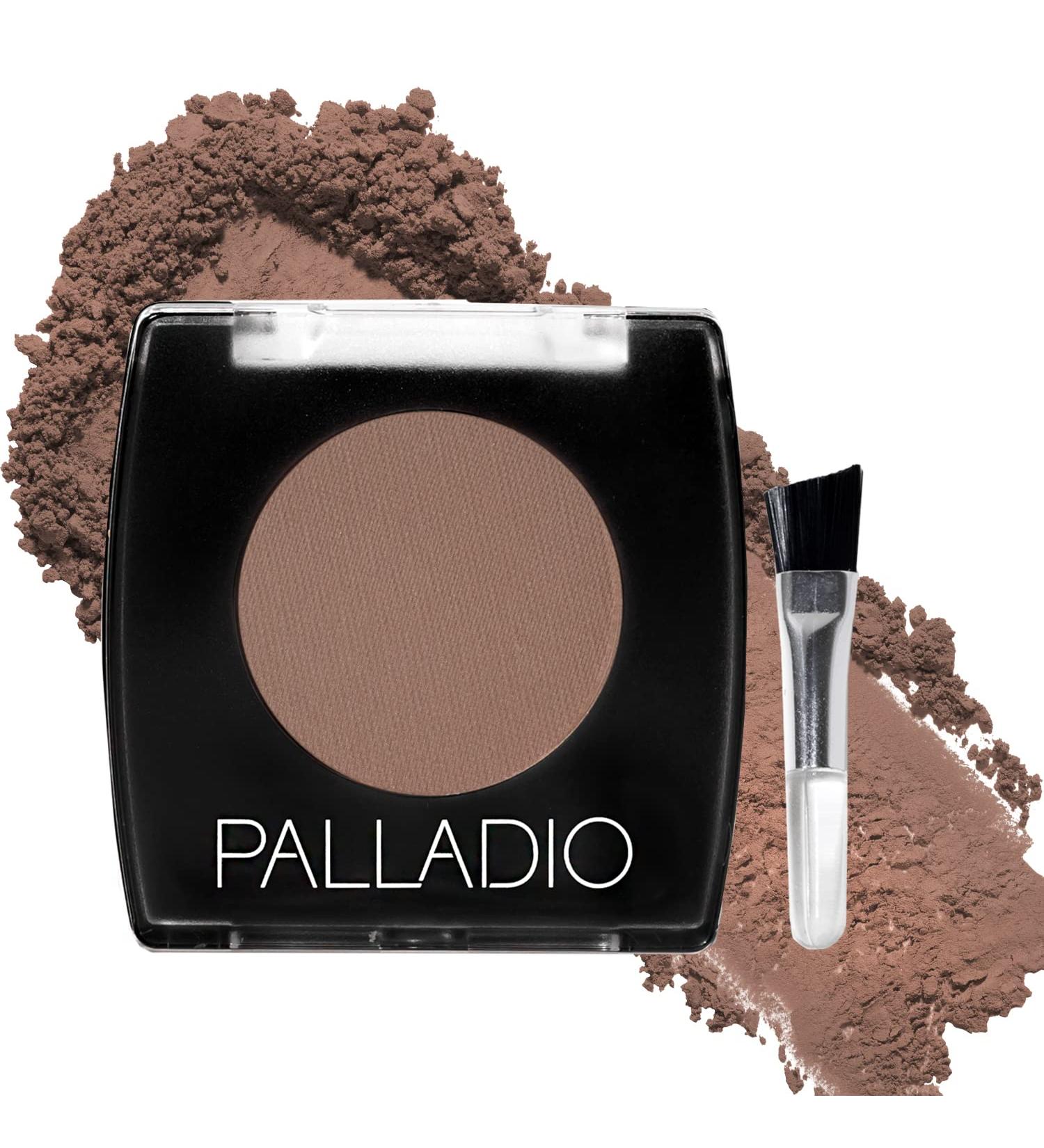 Palladio Soft Brown Brow Powder - Natural Eyebrow Makeup with Jojoba Oil & Shea Butter | Compact Travel Size + Brush Included - Buy Online on GoSupps.com