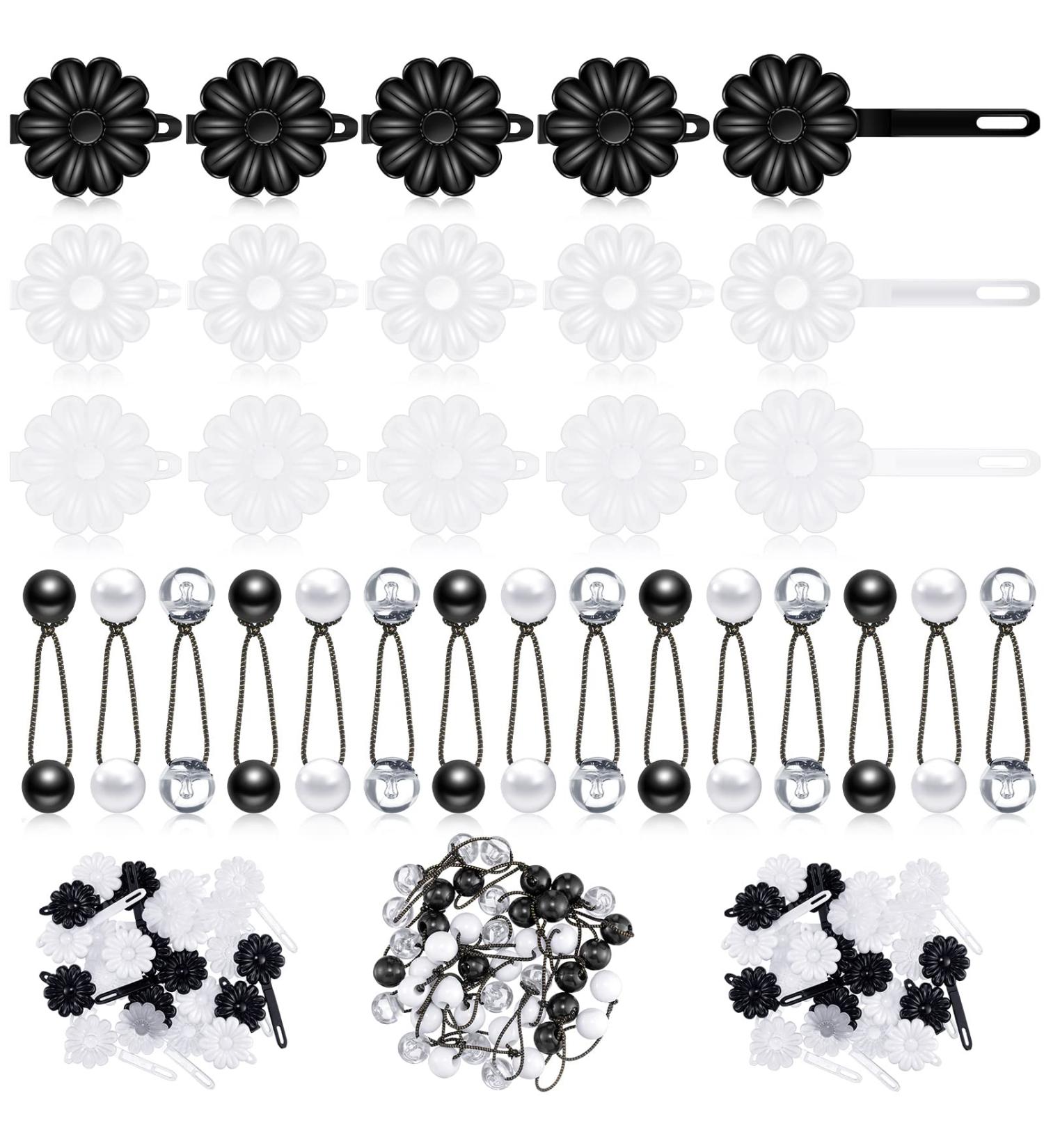 72 Pcs Hair Barrettes for Girls - Self Hinge Hair Ties Set with Bubble Hair Accessories - 80s 90s Style Plastic Clips for Baby Toddler (Black White Clear) - Buy Online on GoSupps.com