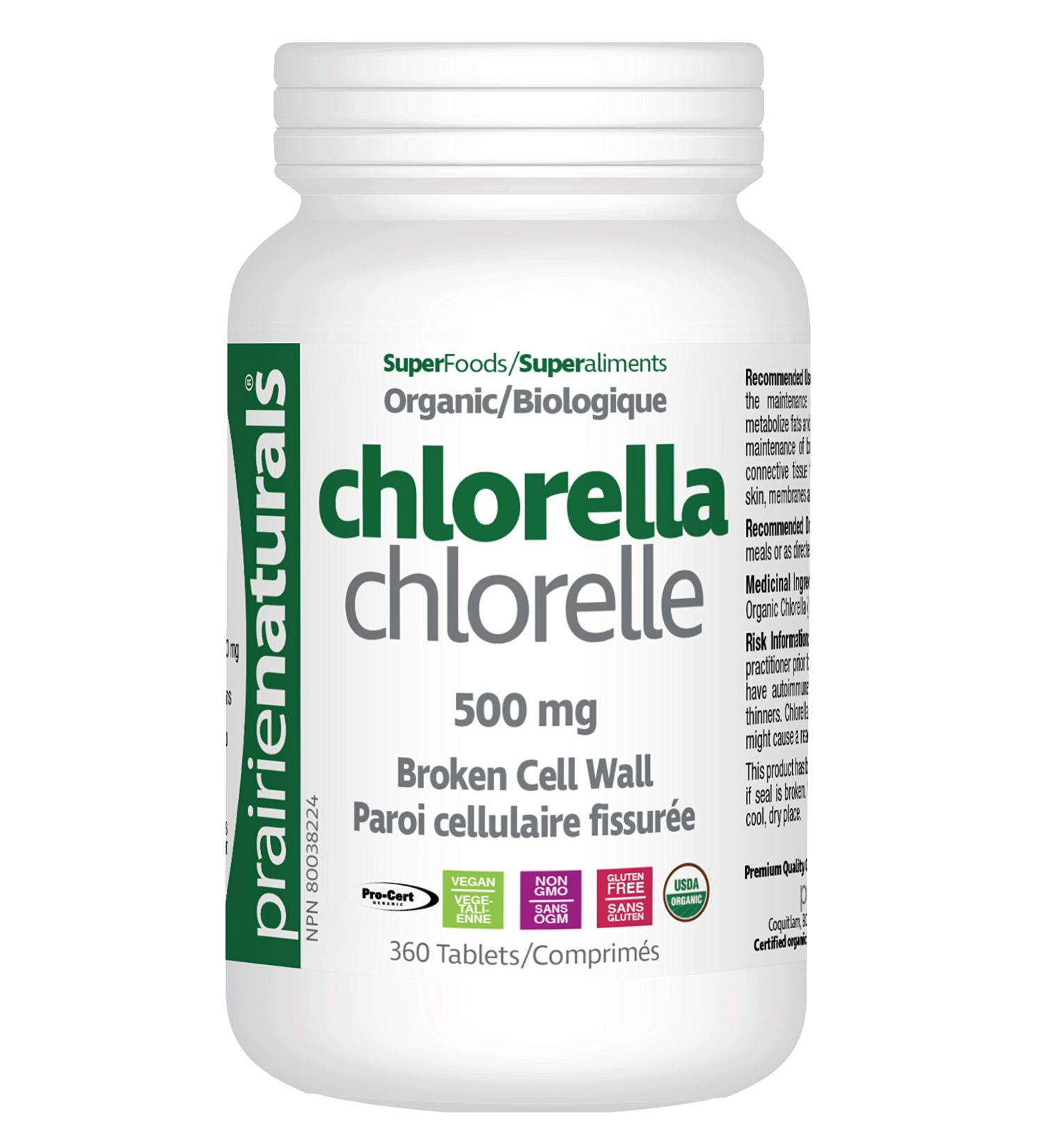 Prairie Naturals Organic Chlorella Broken Cell Wall Tablets - 360 Count 360 count (Pack of 1) - Buy Online on GoSupps.com