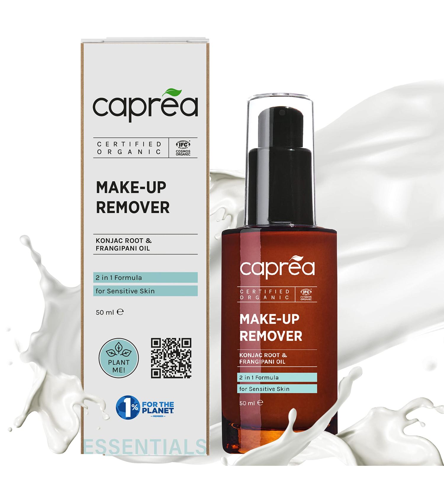 Capra Beauty Waterproof Eye Makeup Remover Cream with Aloe Vera and Konjac Root - Gentle Formula for Sensitive Skin, Removes Mascara, Foundation, Lipstick & Eyeliner - Buy Online on GoSupps.com