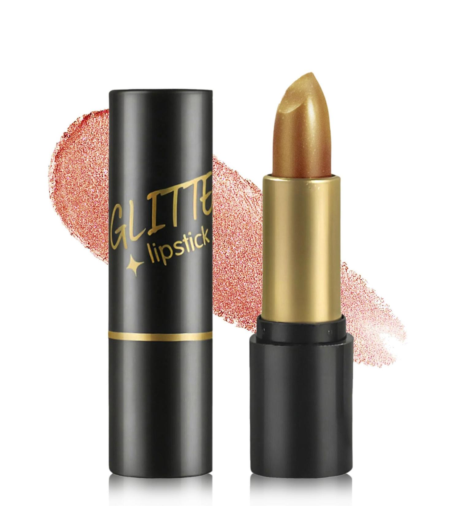 Rouge L vres Paillet Dor M tallis Diamond Glossy Rouge a Levre Sans Transfert Texture Cr meuse Rouge L vres Longue Tenue Hautement Pigment Vegan Gloss pour Maquillage Femme Makeup-06 06# - Buy Online on GoSupps.com