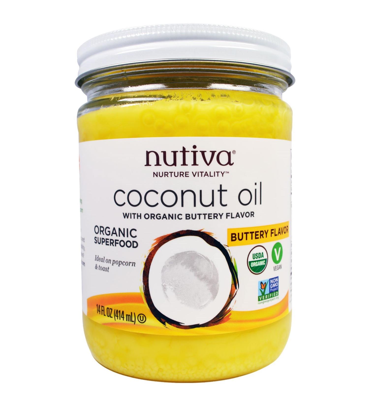 Nutiva Organic Coconut Oil Butter Flavor 14 fl oz (414 ml)