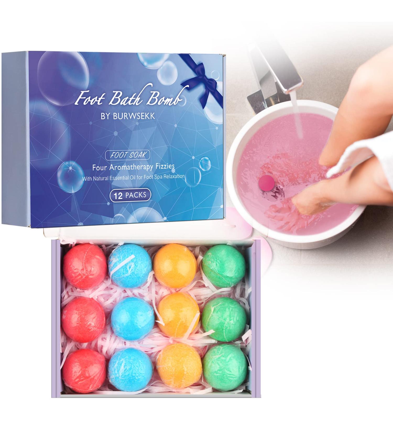 Tea Tree Oil & Ginger Foot Bath Bombs - Moisturizing Soak for Dry Skin, Relaxing Scents, Foot Odor & Toenail Fungus Relief - Buy Online on GoSupps.com