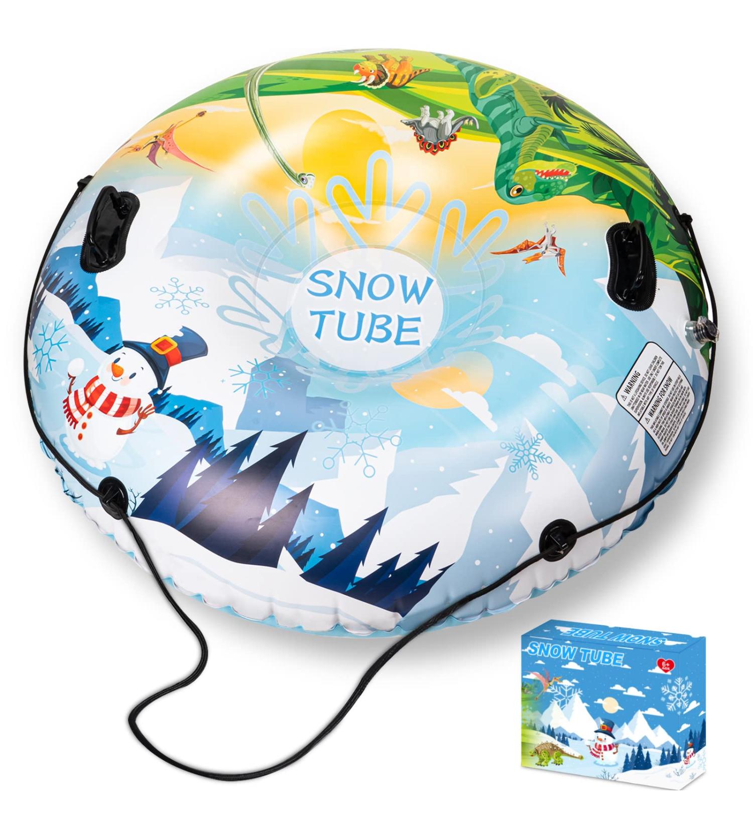 Inflatable Snow Tube Sled for Kids and Adults - 47'' with Rope and Handles | Heavy Duty Winter Outdoor Toy with Repair Kit - Buy Online on GoSupps.com
