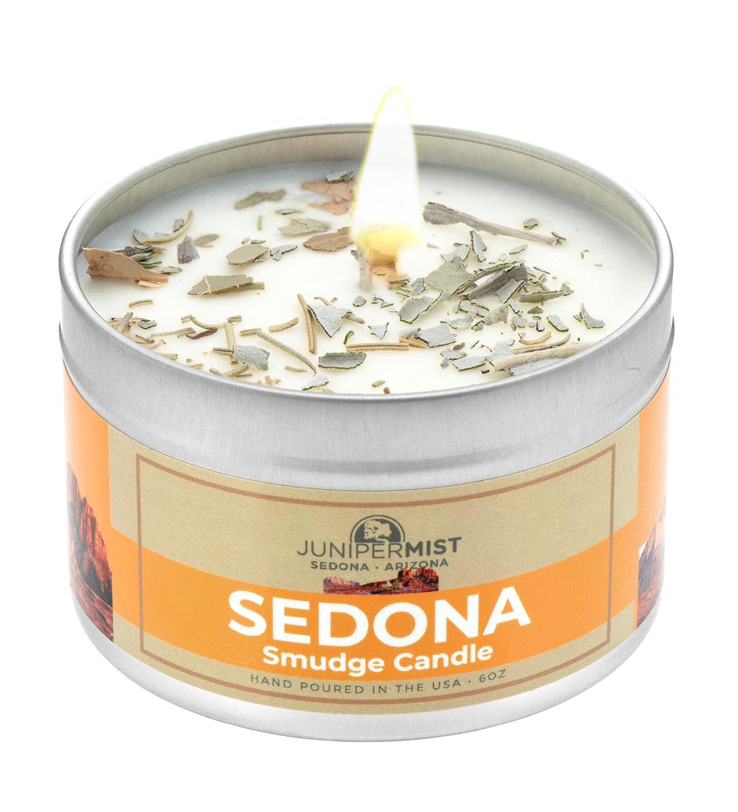 Sedona Smudge Candle | Handmade with Soy Wax & Essential Oils | Cleansing Negative Energy with Real Sage, Cedar, Sweetgrass | Smokeless Alternative to Smudge Sticks | Pack of 1 - Buy Online on GoSupps.com