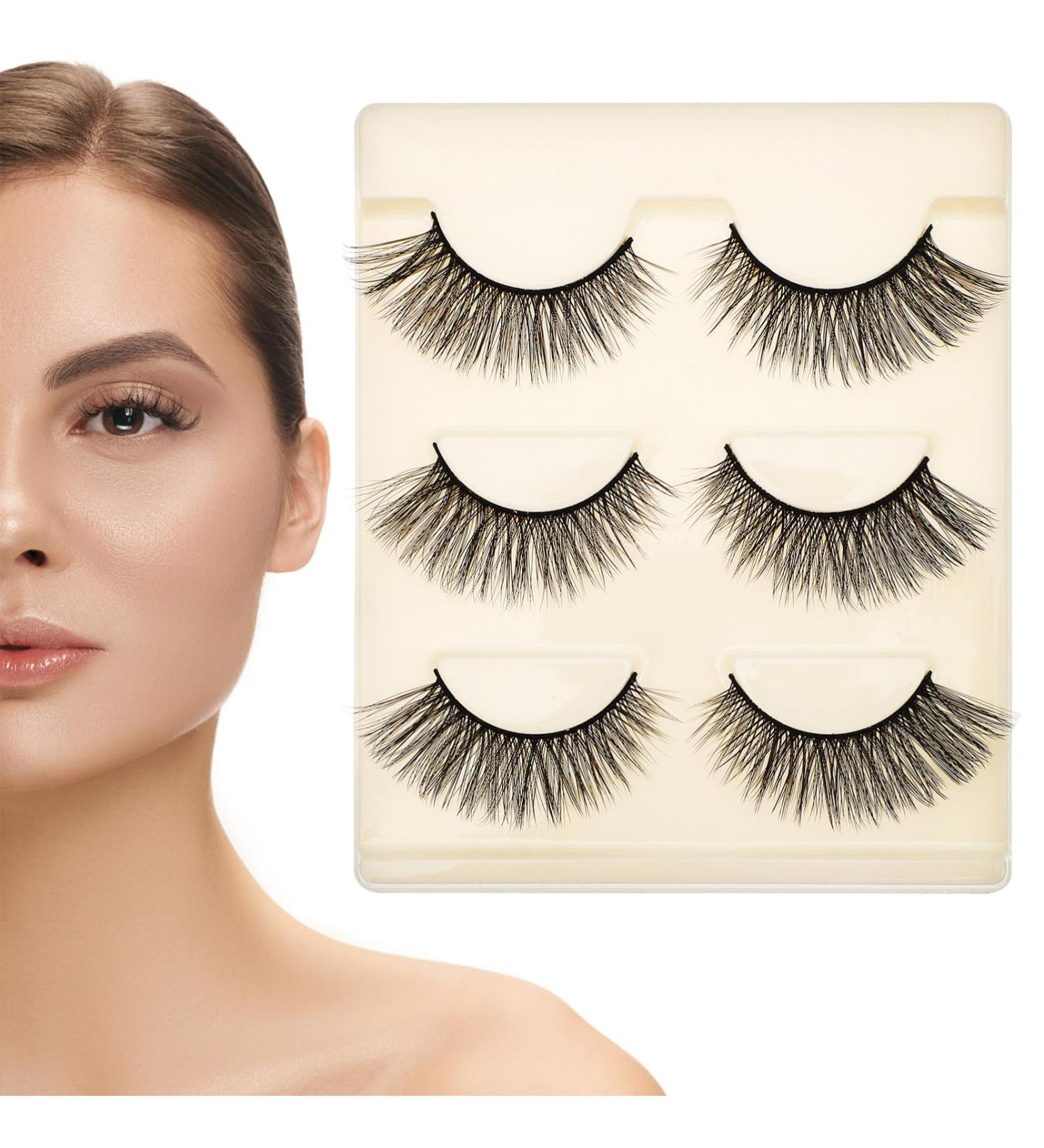 Baluue 3Pair 3D Faux Lashes - Fluffy Volume Long Thick Handmade False Eyelashes for a Natural Look | International Shipping - Buy Online on GoSupps.com