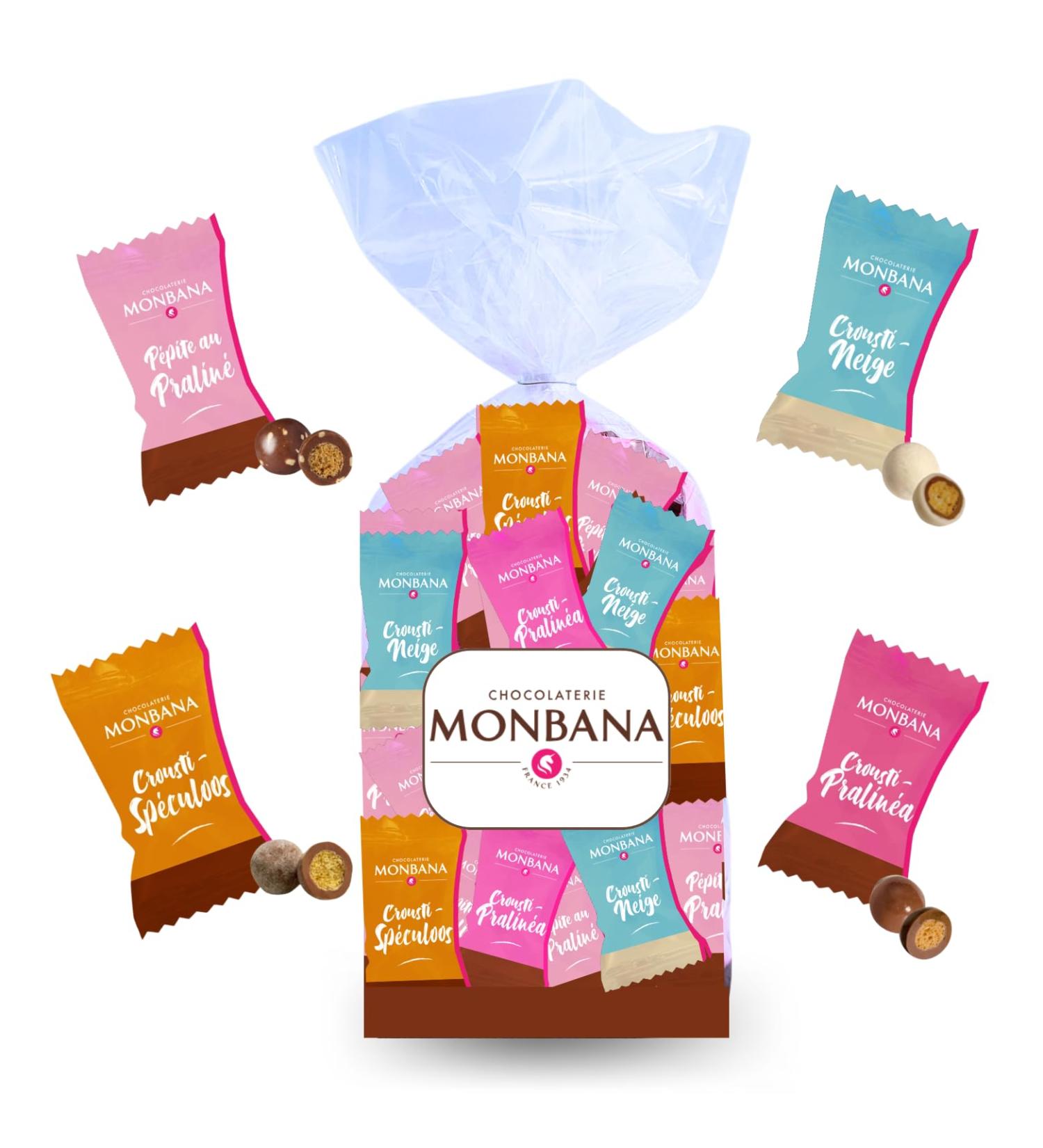 MONBANA | Assortment of 100 Delicious Chocolate Chips | To give or to enjoy in privacy over a coffee or a gourmet drink - Buy Online on GoSupps.com