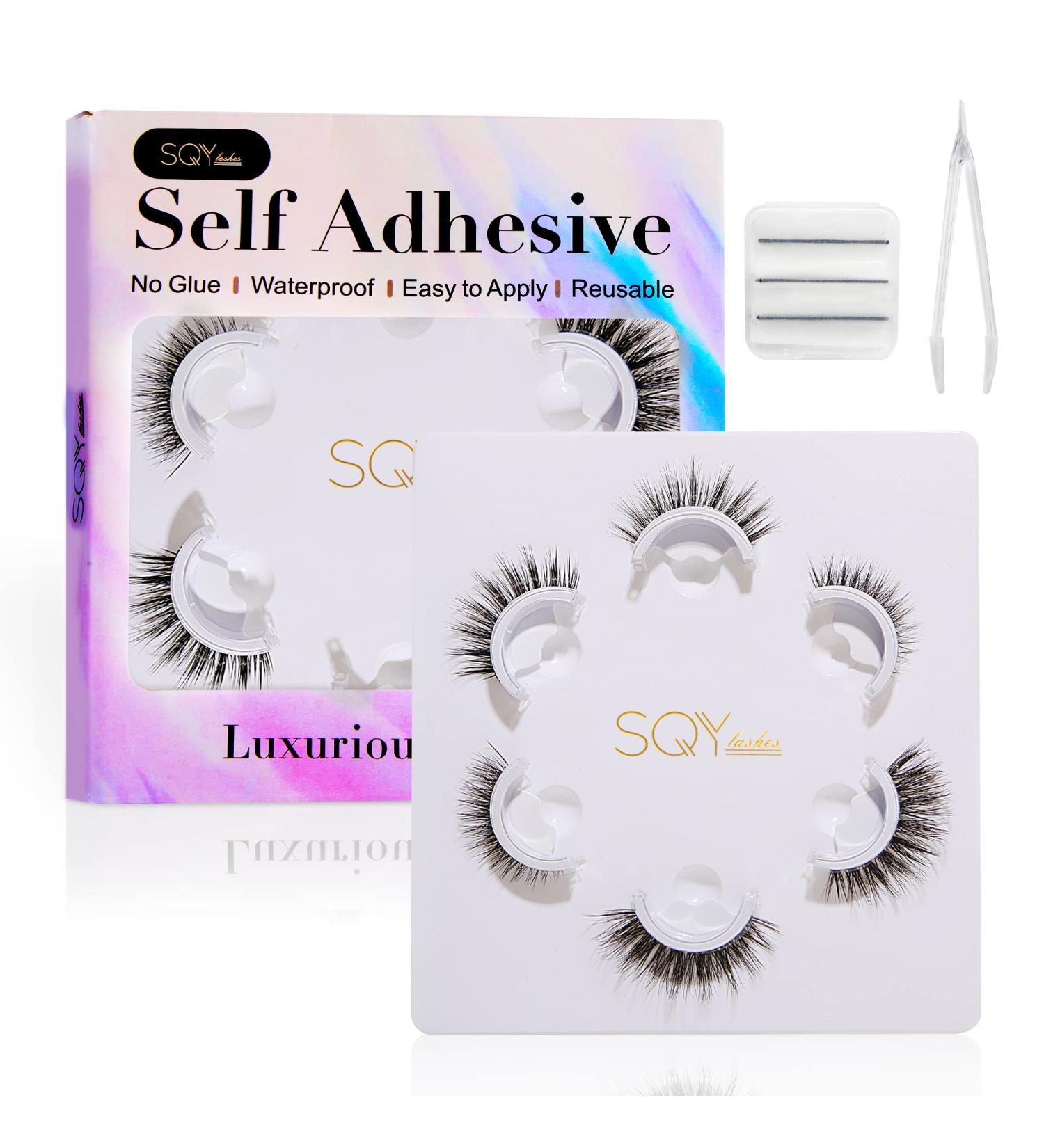 Self-Adhesive Waterproof Reusable Eyelashes - Natural Look, No Eyeliner or Glue Needed (3 Pairs) - Buy Online on GoSupps.com