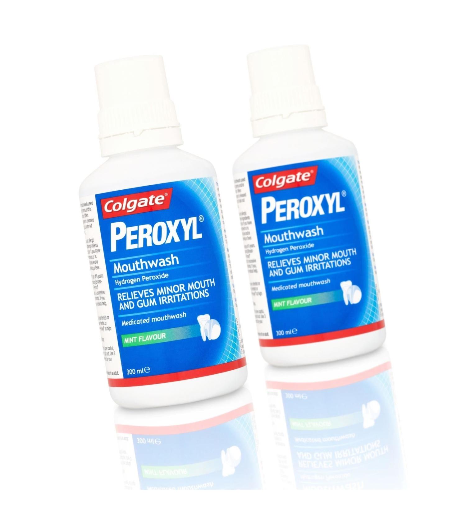 Colgate Peroxyl Mouthwash Mint Flavour 300ml - Pack of 4 Bottles - Buy Online on GoSupps.com