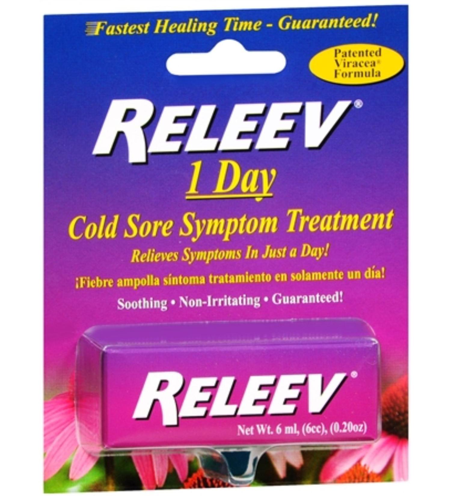 RELEEV 1 Day Cold Sore Treatment 6 mL (Pack of 4)