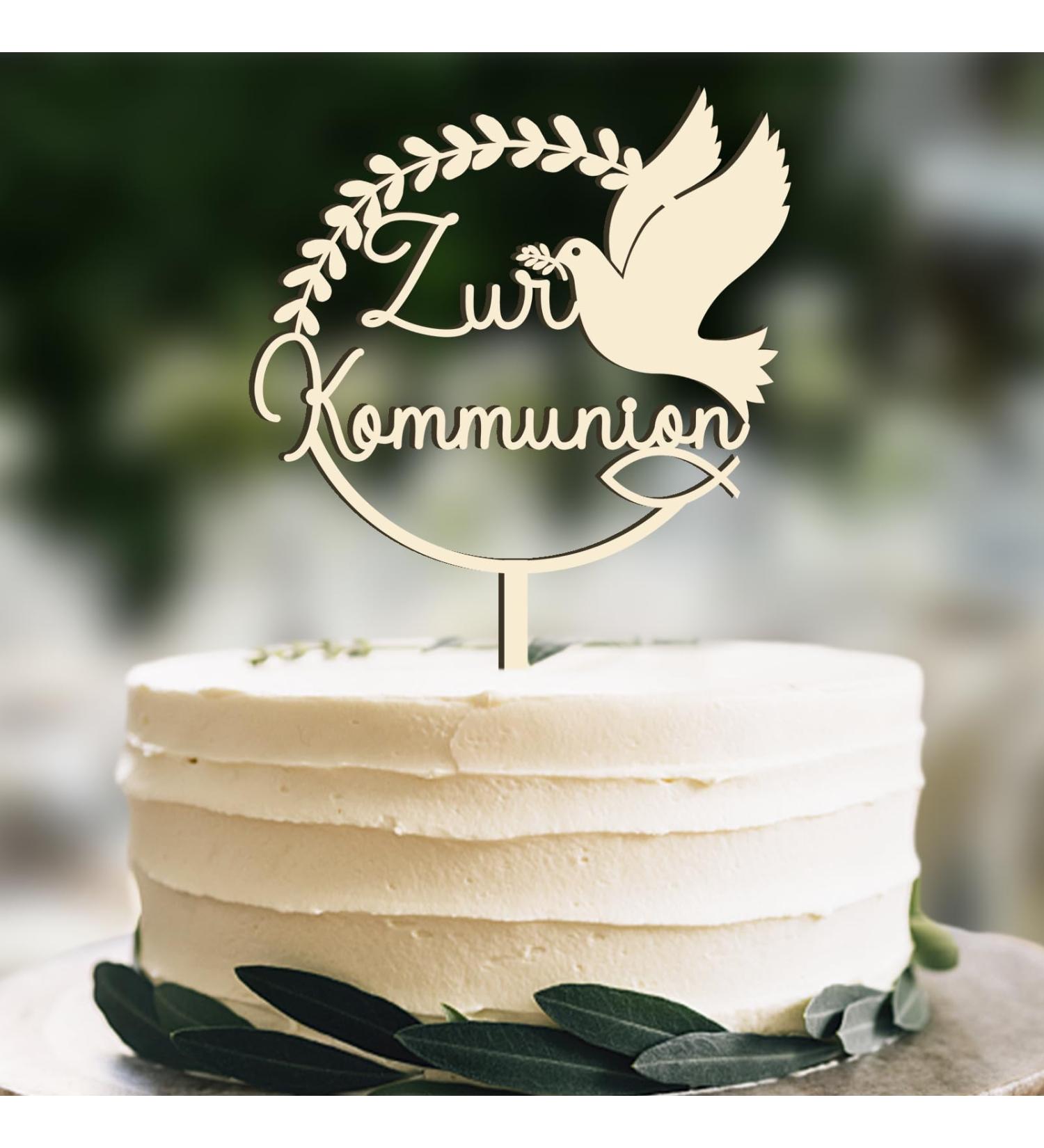 Custom Wooden Cake Topper for Communion - Boy & Girl Decorations | Unique Communion Cake Decor - Buy Online on GoSupps.com