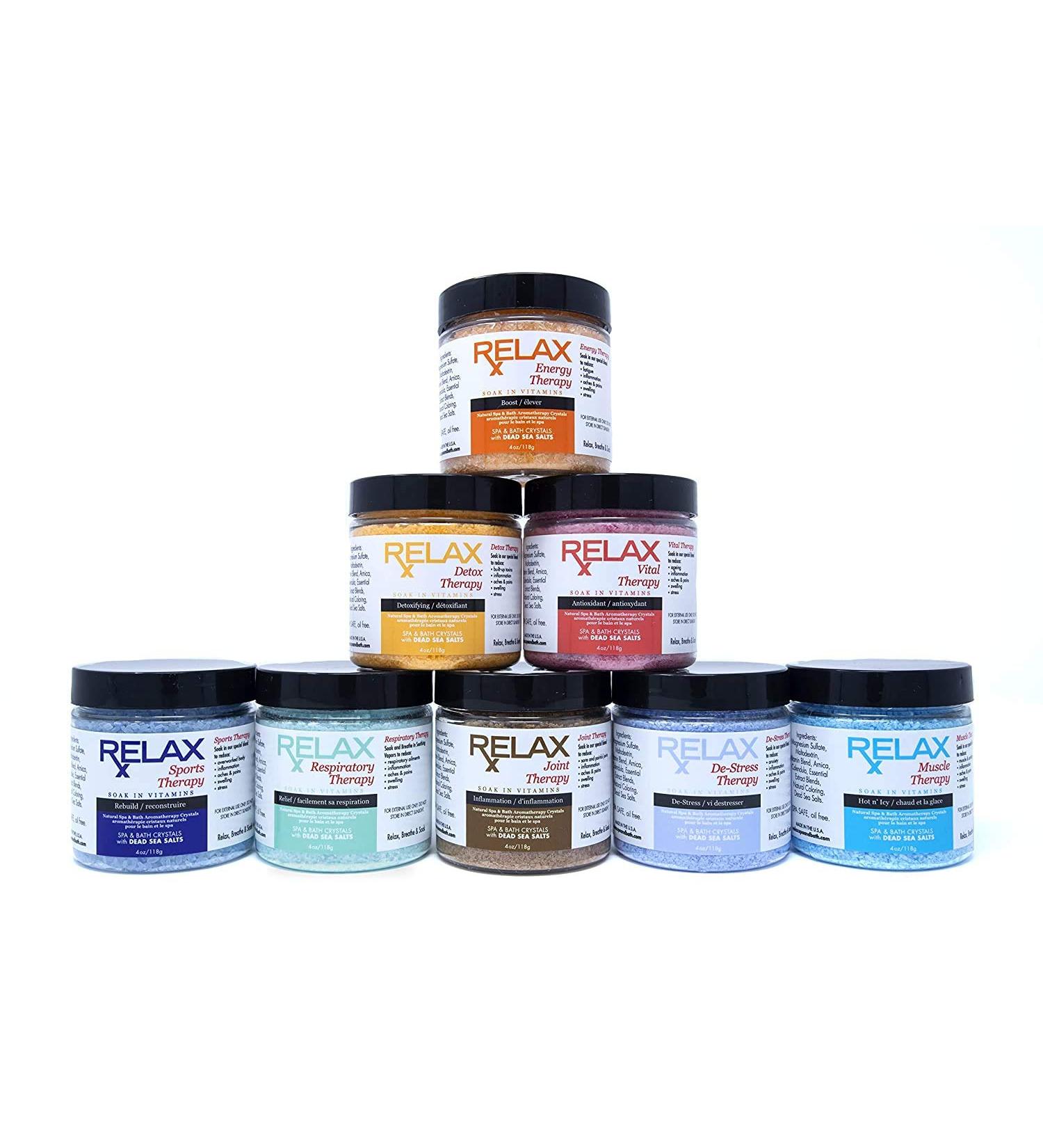 Epsom Salts for Soaking (8 Count) Sample Pack - Premium Bath Salts - Dead Sea Salts Infused with Vitamins and Minerals to Help Stress Aches and Pains Spa Safe - Moisturizing Aid