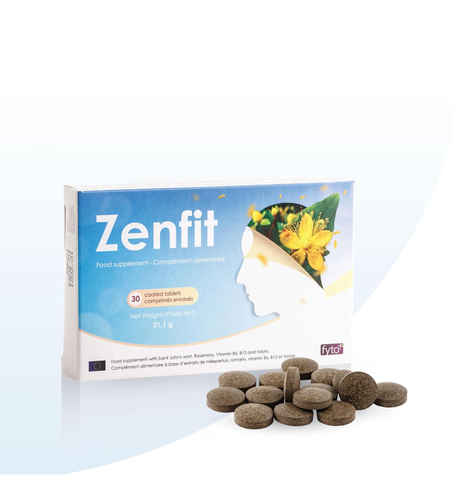ZENFIT FYTO - Daily Mood and Energy Support Well-Being with St. John's Wort Rosemary B Vitamins - Natural Food Supplement for Optimal Balance and Well-Being 30 Tablets - Buy Online on GoSupps.com