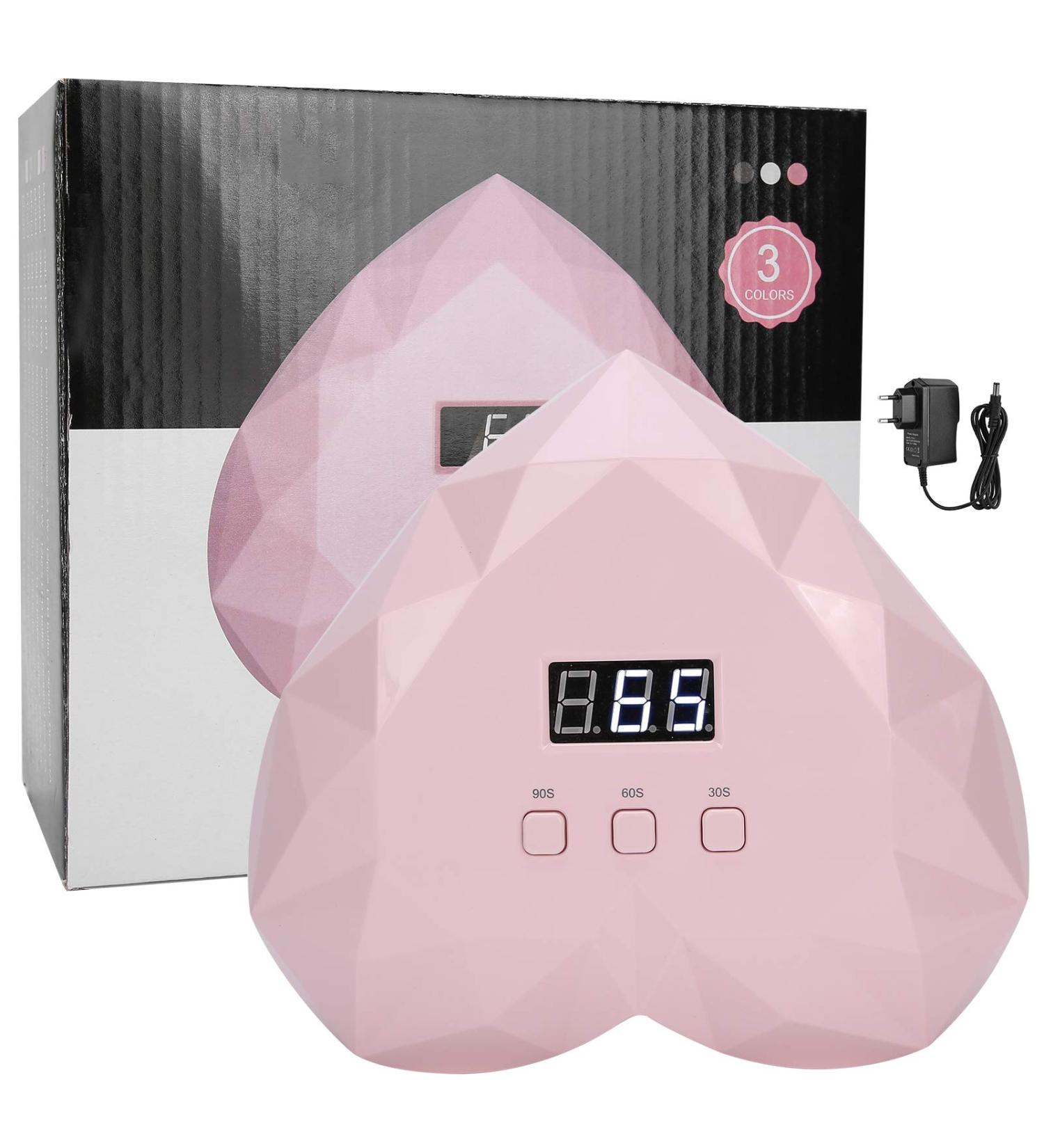 Buy 48W UV LED Nail Lamp Portable Professional Nail Dryer with 24 LEDs | 30s/60s/90s Pink UV Nail Dryer - Buy Online on GoSupps.com