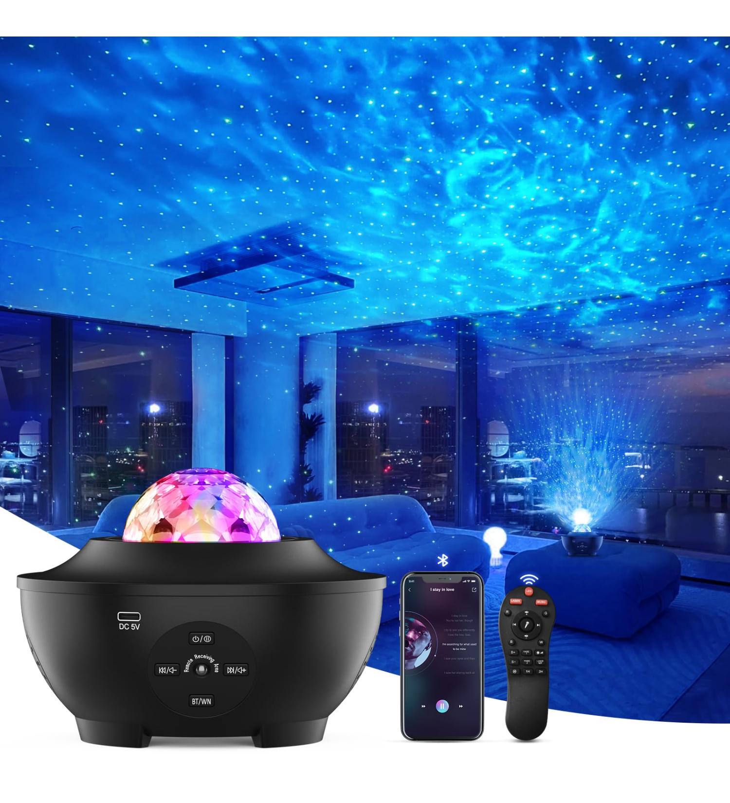 Dienmer Star Projector Galaxy Light - Bluetooth Night Light & Music Speaker for Kids | Best Starry Night Projector Gift for Room Decoration - Buy Online on GoSupps.com