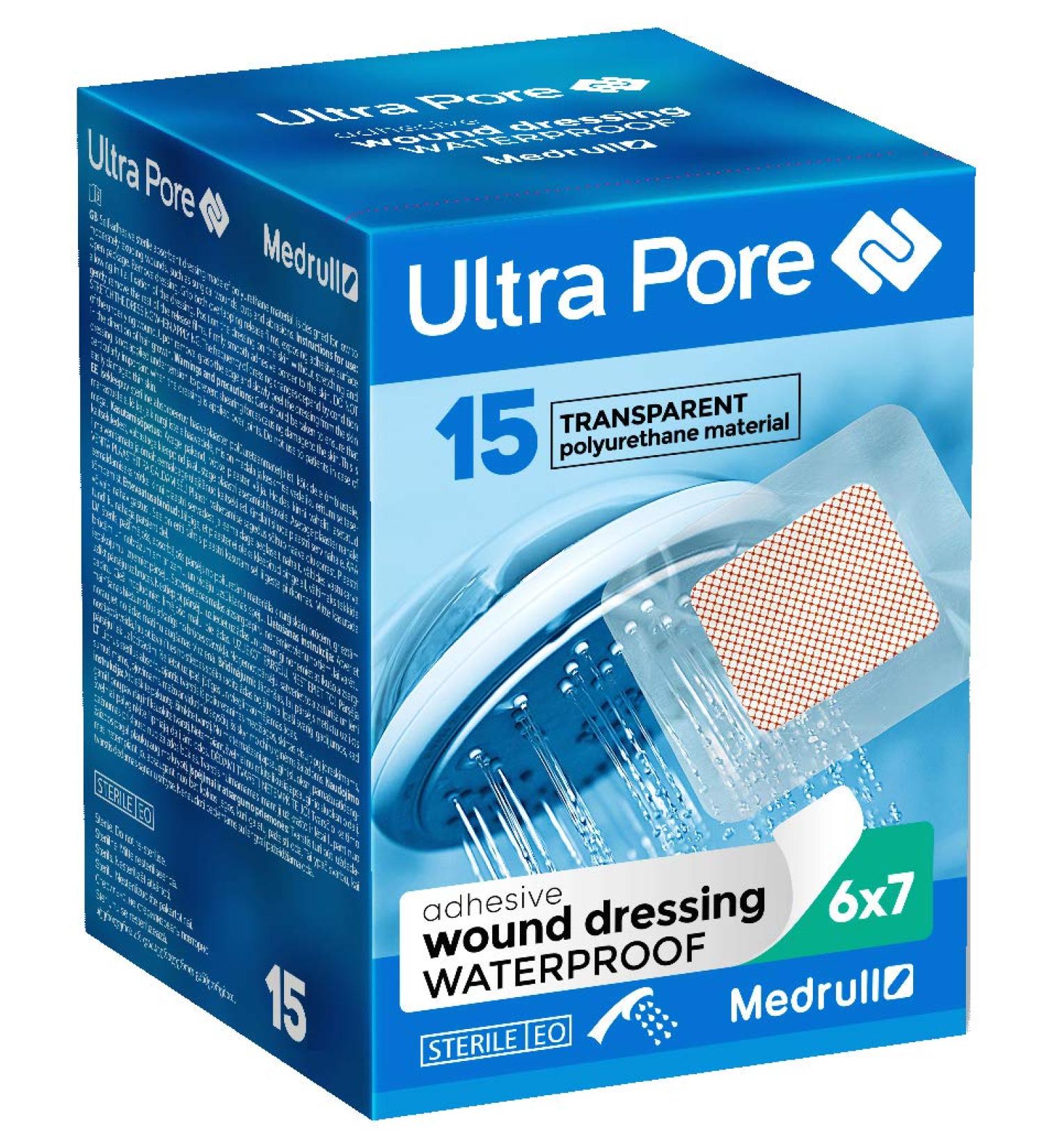 Medrull Ultra Pore Wound Dressing - 75 Sterile Transparent Waterproof 7x6 cm - Best for International Shipping - Buy Online on GoSupps.com