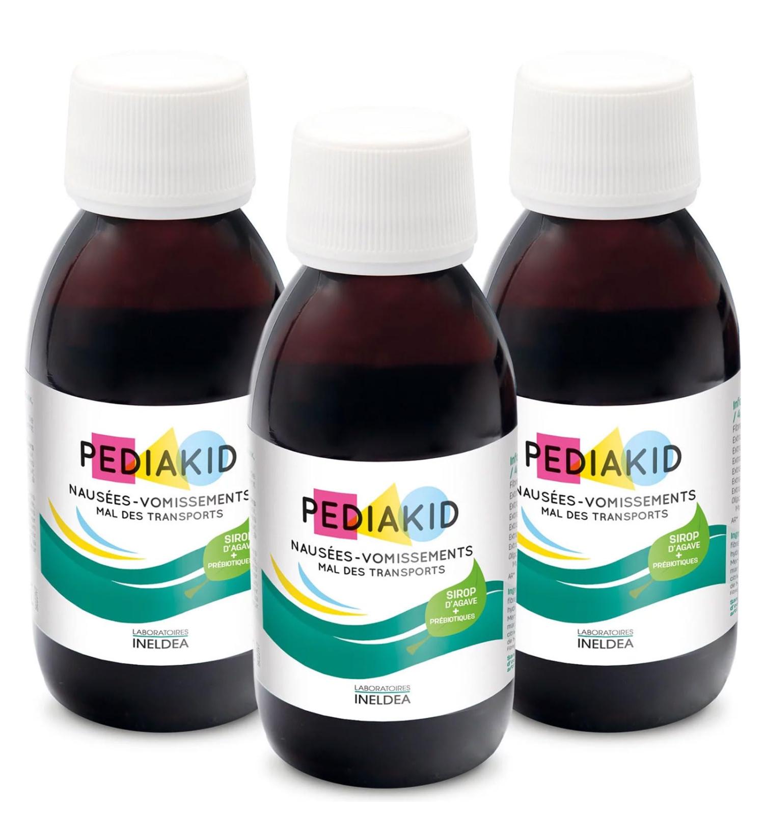 PEDIAKID - Nausea vomiting motion sickness - Herbal supplement - Digestive comfort - Against nausea & vomiting - Lemon flavor - Pack of 3 x 125 ml bottles - Buy Online on GoSupps.com