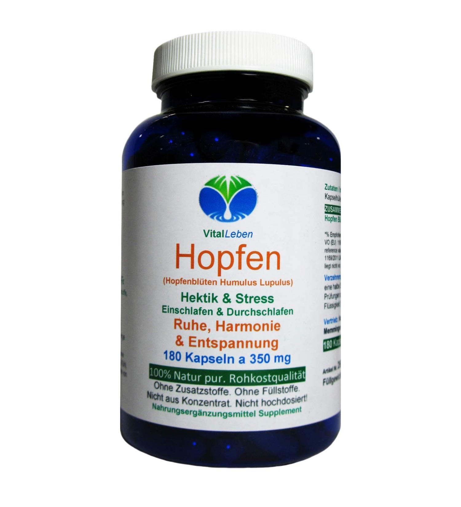 Buy Pure Hops Capsules - 180mg Hop Flowers for Rest & Relaxation | Natural Menopause Support - No Additives - 350mg Each - Buy Online on GoSupps.com